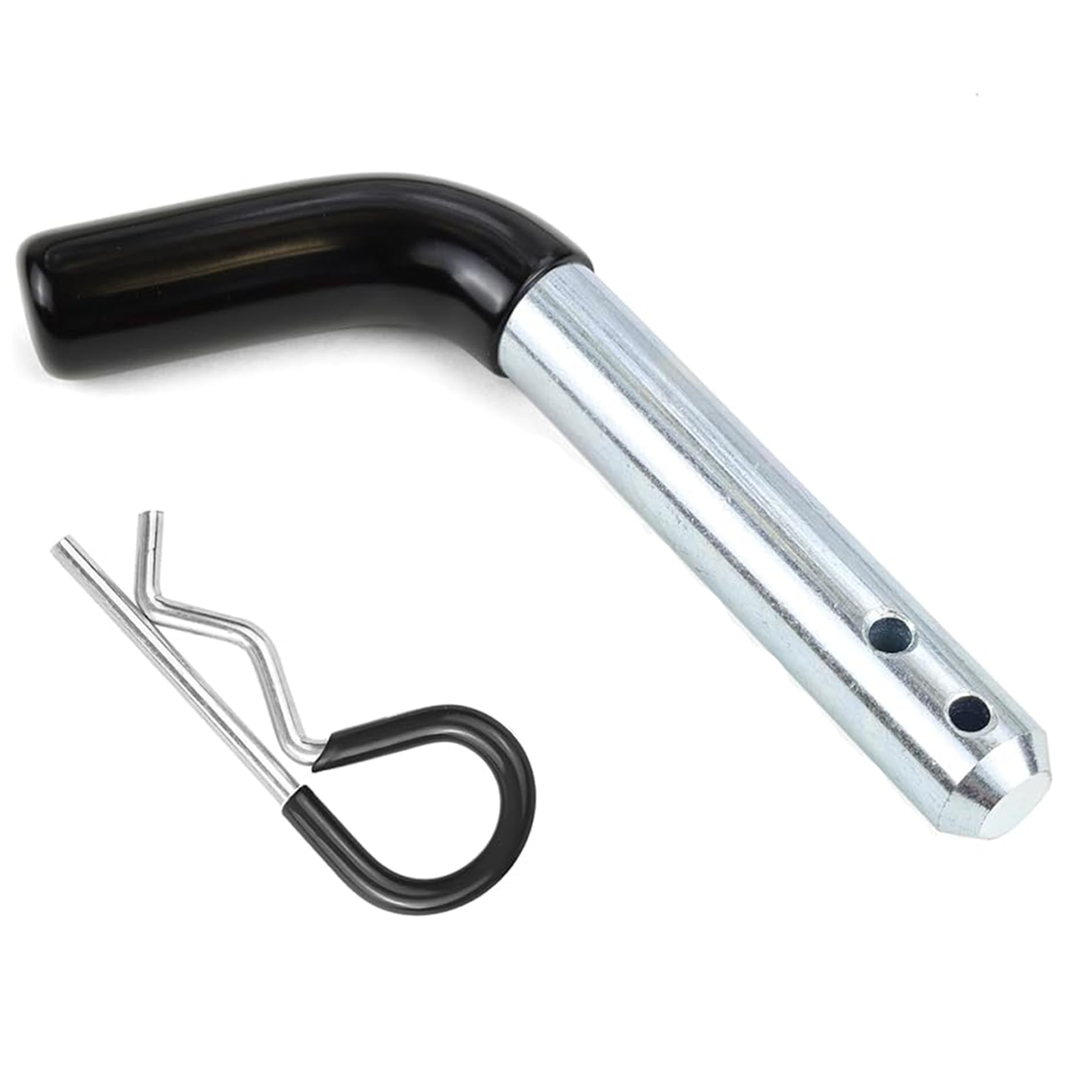 Trailer Hitch Pin and Clip, Heavy Duty Tow Bent Hitch Pins with Vinyl Coated Grip, Drop Hitch Pin 1/2-Inch Diameter, Fits 1-1/4-Inch Receiver, Tow Ball Pin, Zinc