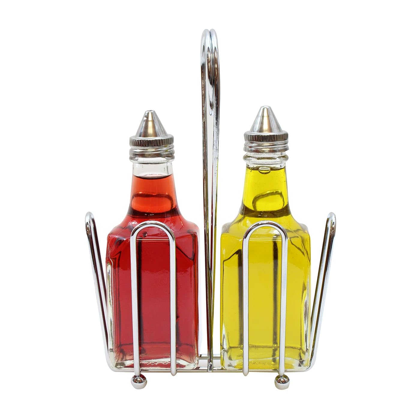Tablecraft European Collection Cruet Set Oil & Vinegar Bottle, 6 Ounce, Clear