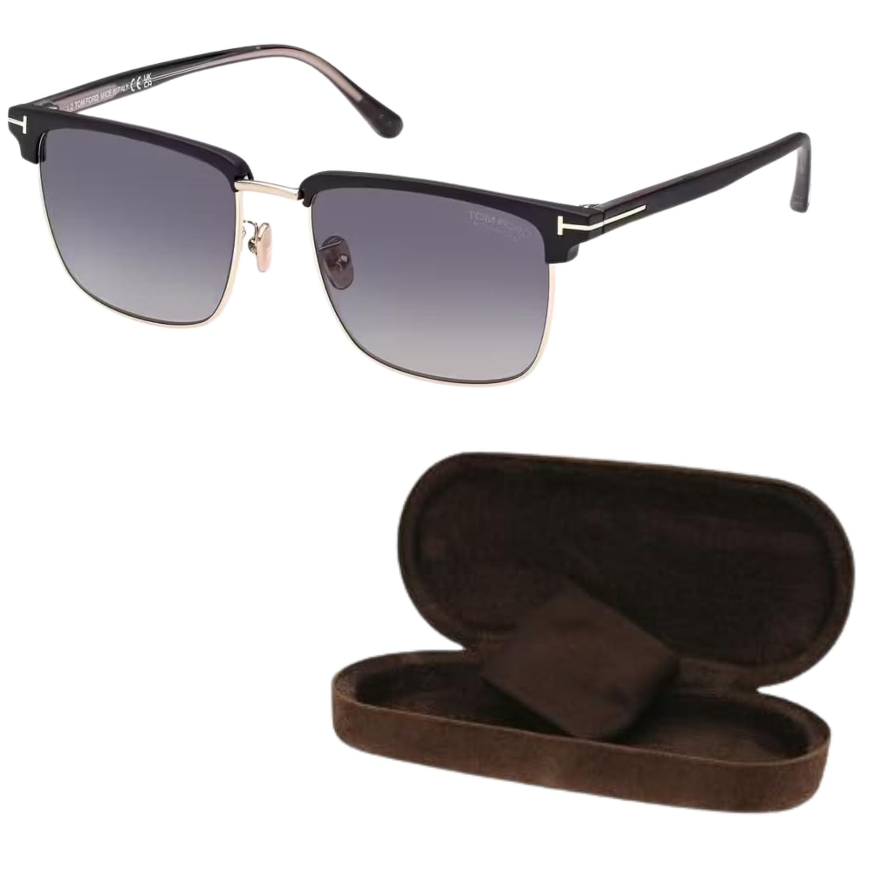 Tom Ford FT0997-H HUDSON-02 Square Shape POLARIZED Sunglasses With Luxury Eyewear Kit