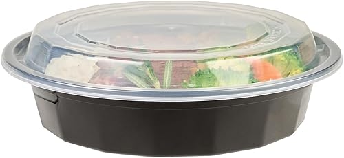 Miniatura 212 de Restaurantware Asporto - Cajas para llevar de 16 onzas, 50 recipientes de alimentos para llevar para microondas, tapas de plástico transparente Negro