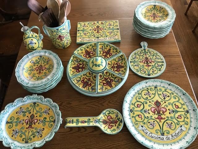 Miniatura 4 de CERAMICHE PARRINI - Utensilios de cocina de cerámica italiana, utensilios de cocina, salvamanteles de cerámica decorados lirio pintado a mano hecho