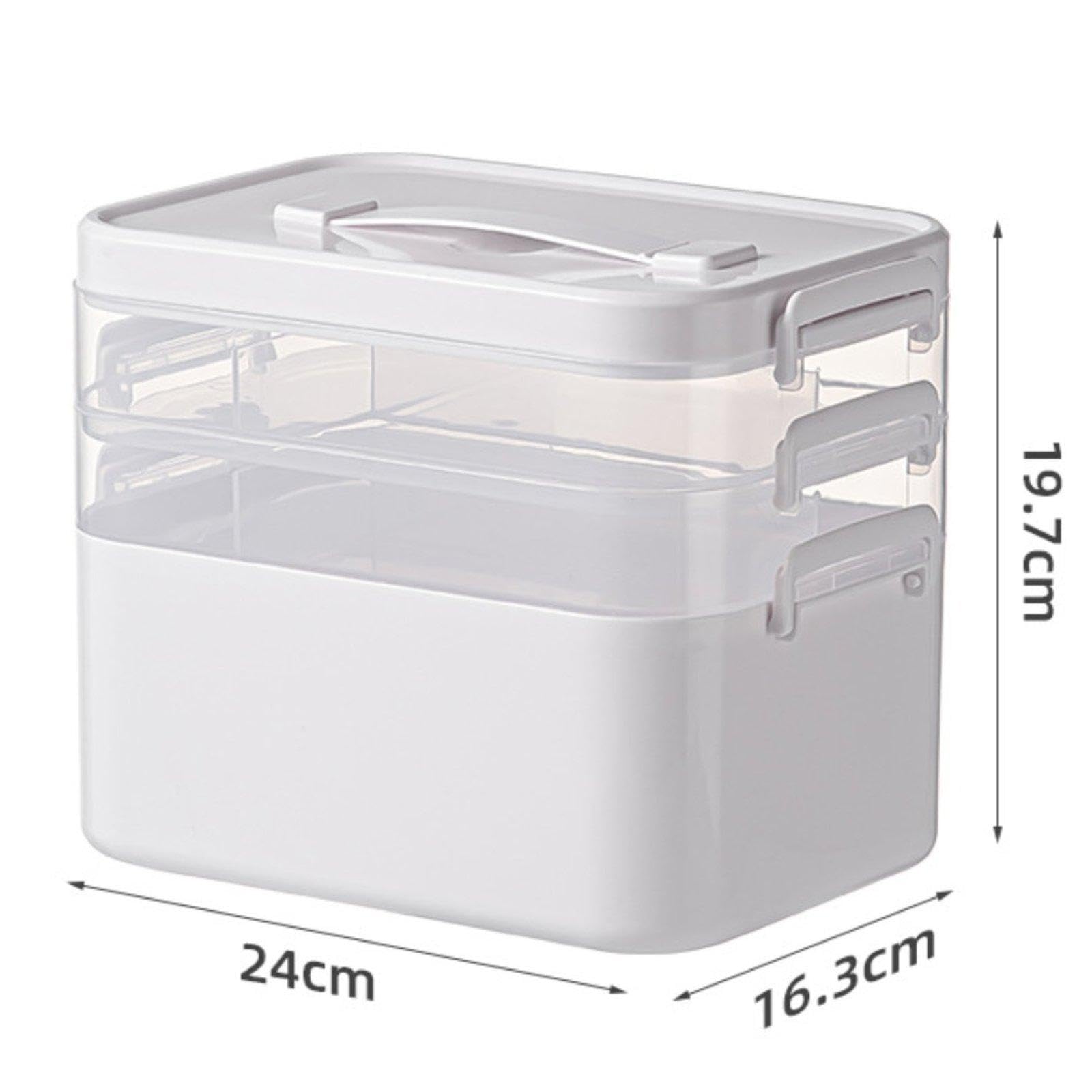Qianly Contenitore Organizer Medico, Scatola di per casa e Soggiorno, 24x16.3x19.7 Cm 3