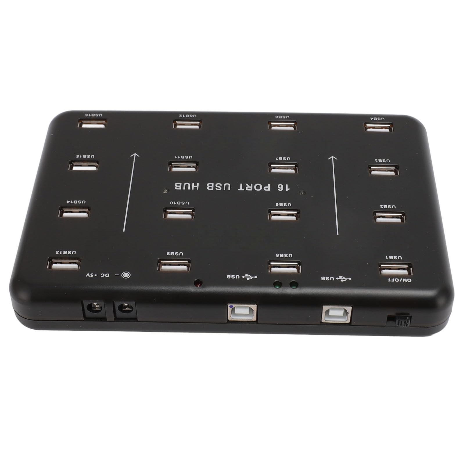 Hub USB, 16 Puertos USB 2.0 Hub Splitter con Protector de Circuito, Copiadora Duplicadora de Prueba de Disco Flash U, para Unidades Flash USB, Lector de Tarjetas (Enchufe de la UE)