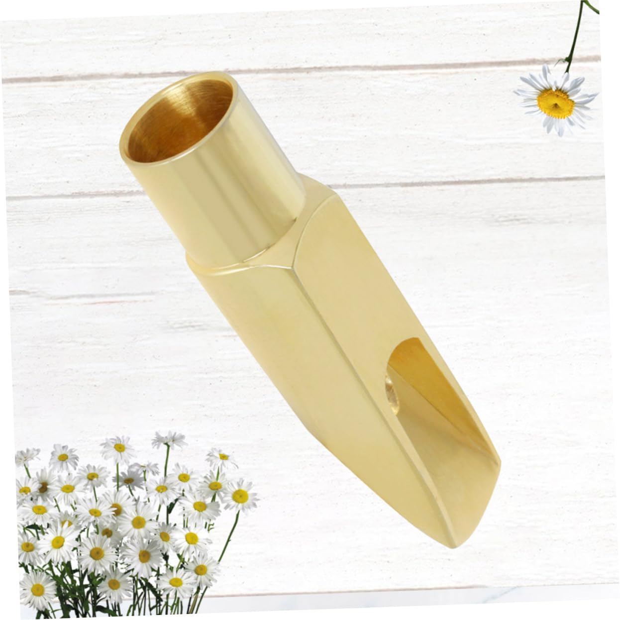 Gatuida Sax Soprano Testa Metallo Oro per Accessori Sax Suono Nitido e Comfort Ottimale