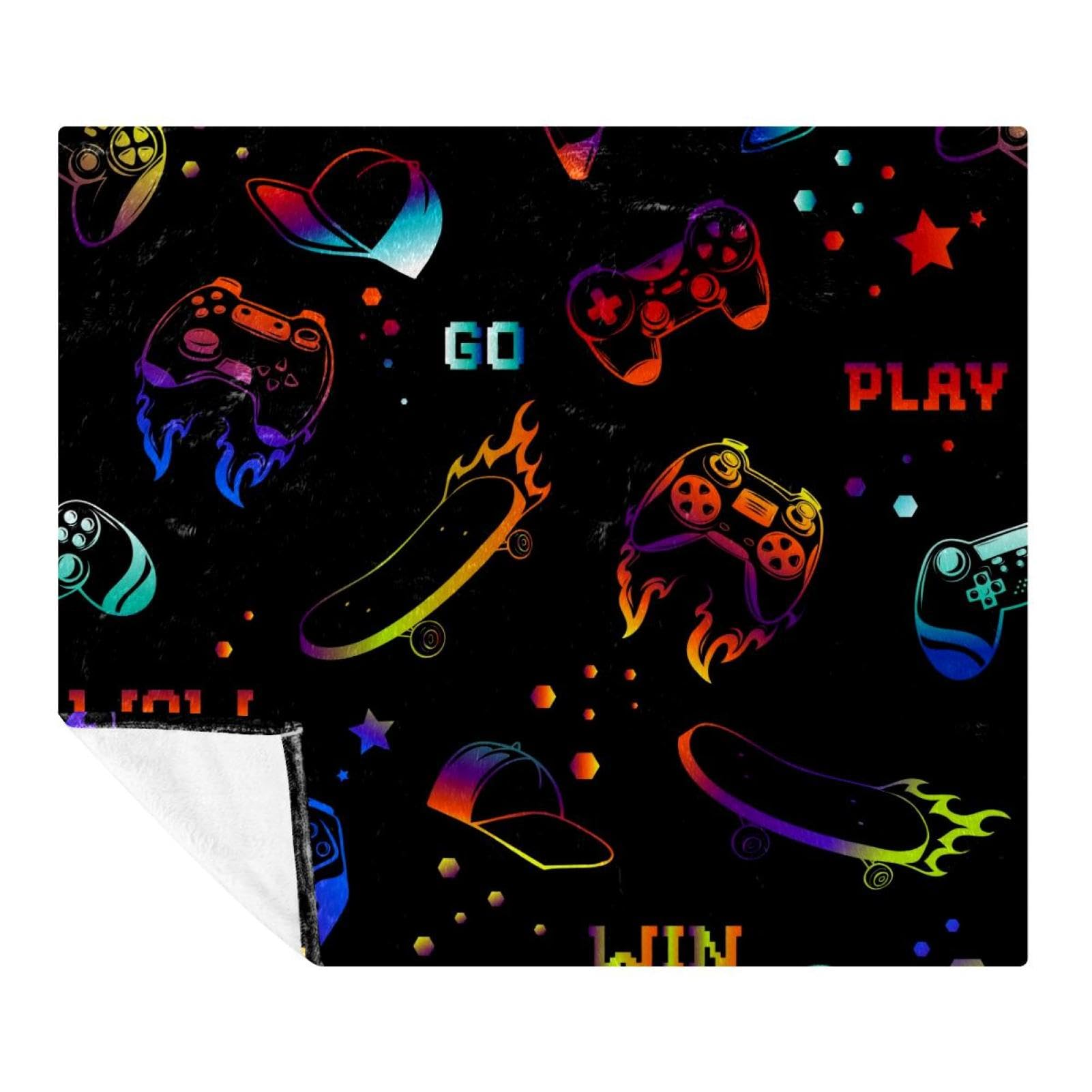 Couverture polaire manette de jeu colorée pour cocooning sur le canapé et nuits douces