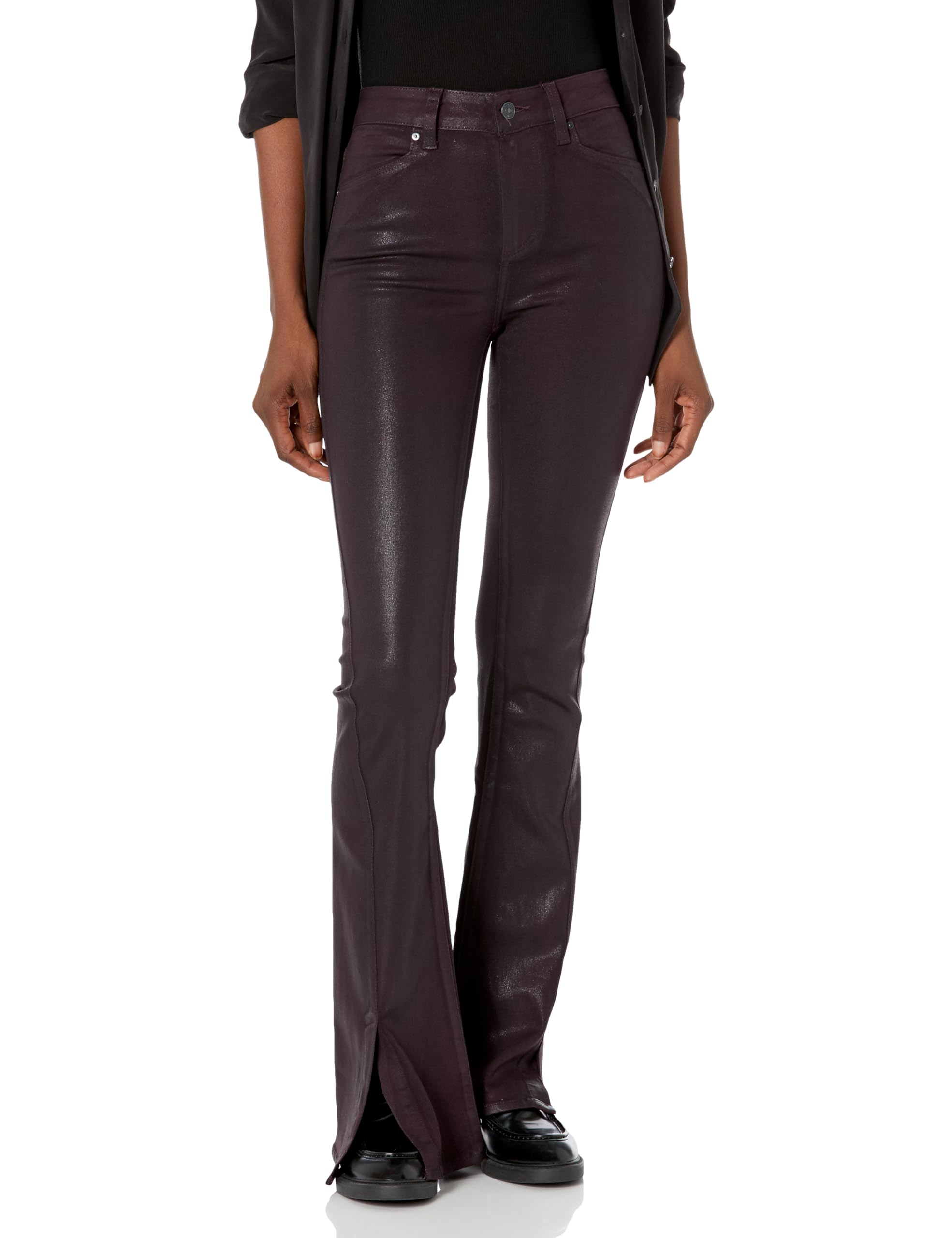 PAIGE Women's High Rise Lou Lou Jolene Pockets and Twisted Outseam Slit Jeans