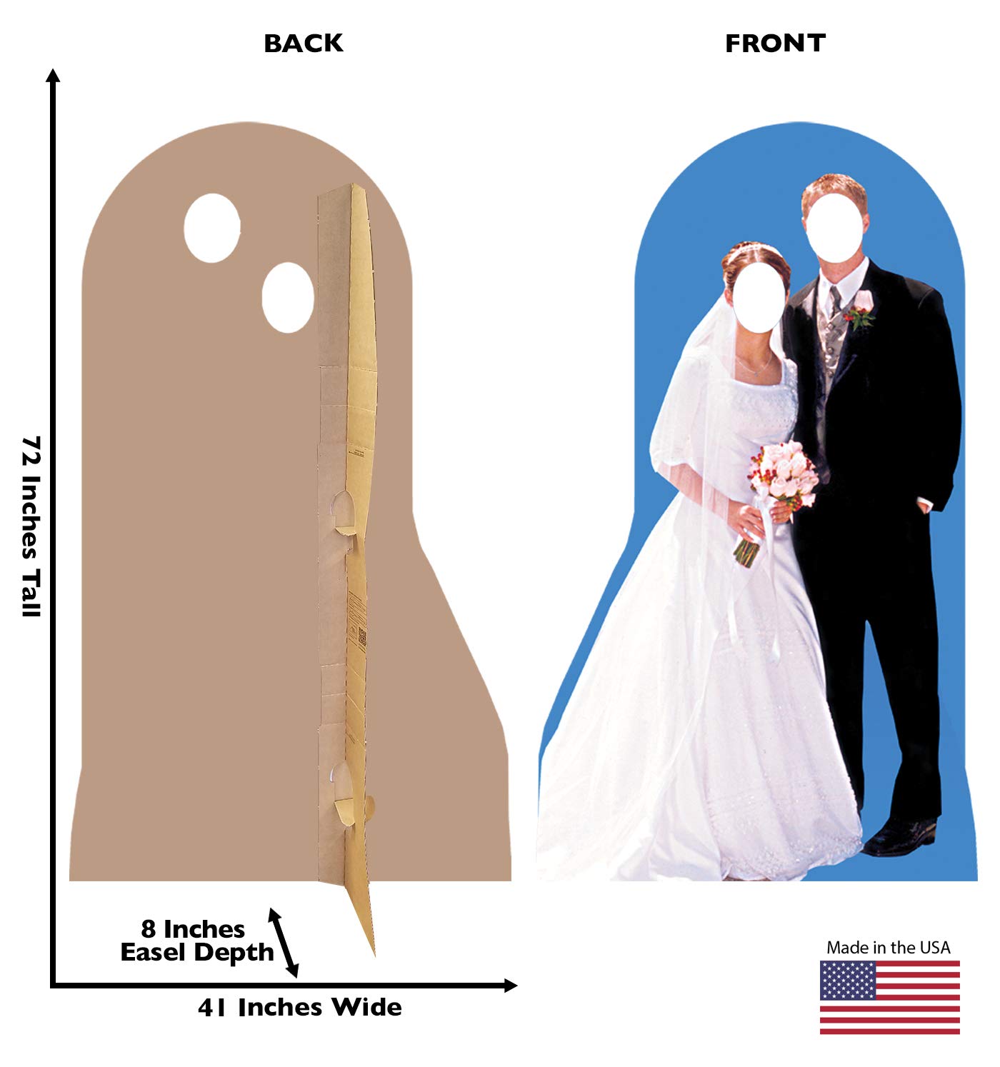 Cardboard People Bride & Groom Stand-in Life Size Cardboard Cutout Standup