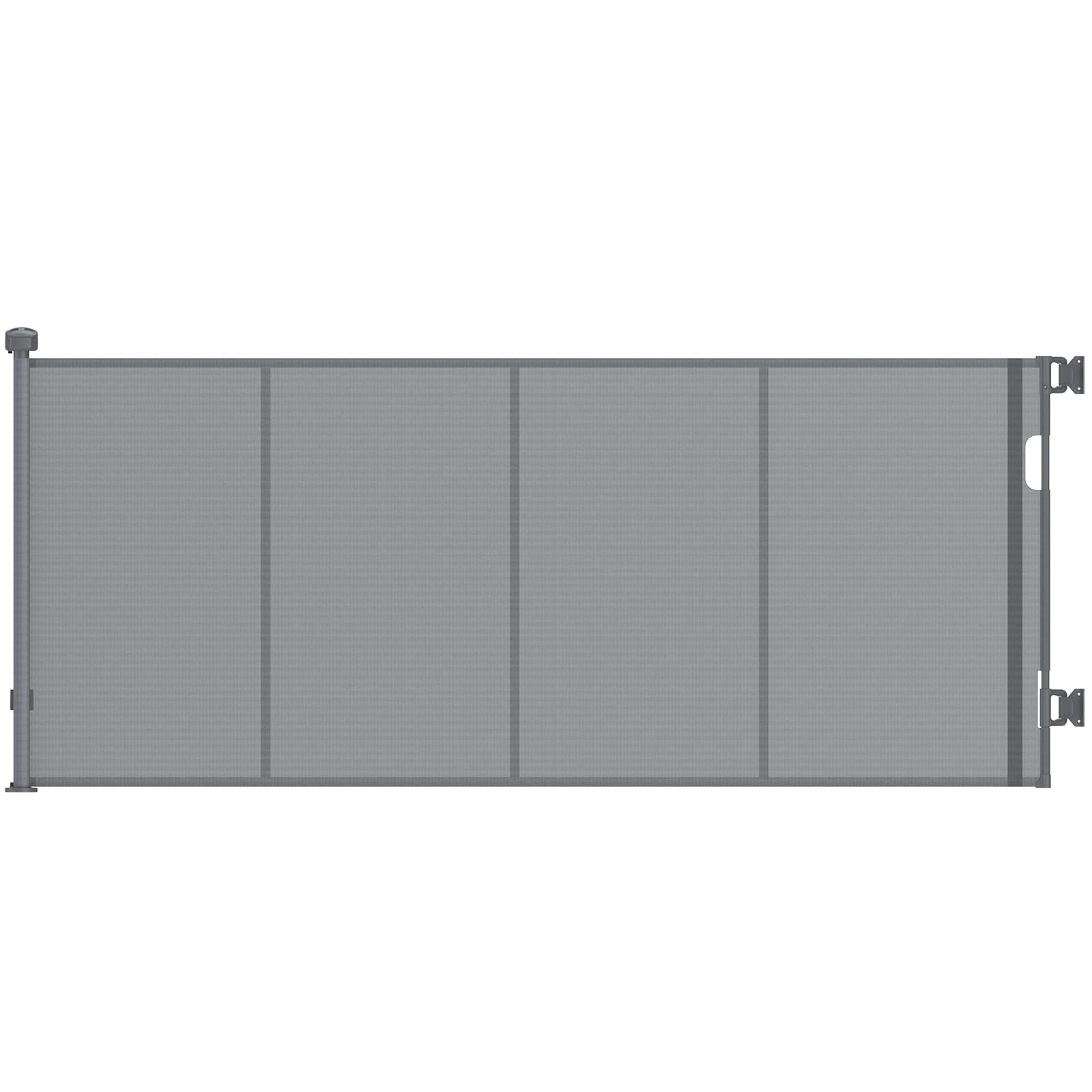 HOMGEN Cancello per Scale Retrattile Durevole Cancello Retrattile per Bambini 180cm con manopole Facile da Installare Cancello Retrattile per Cani Alto 86cm Cancello Retrattile Antistrappo -Grigio