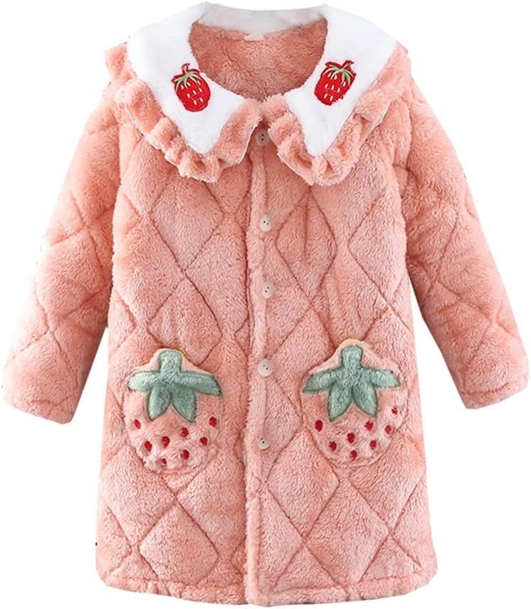Albornoz De Vellón para Niñas, Bata para Niñas, Súper Suave Y Acogedor, Bata Larga Cálida Suave Y Afelpada con Bolsillos, Pink, 45720