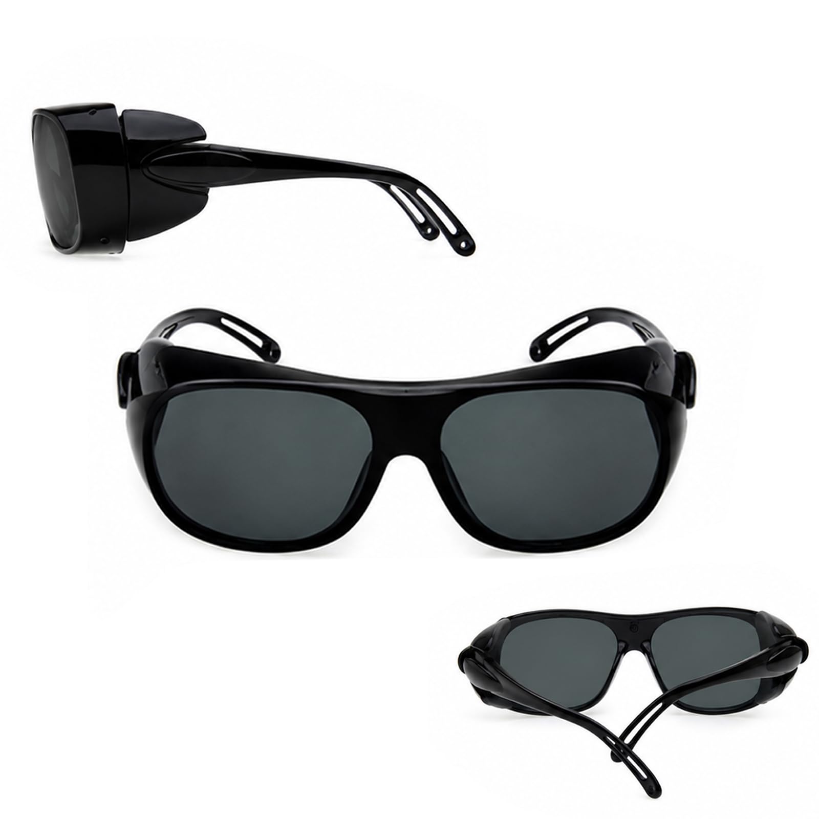 ZZHLYQ 3 PCS Welding Goggles and Dark Safety Glasses for Work, Industrial Steampunk Goggles with Three Lens Options in Clear, Grey, and Black