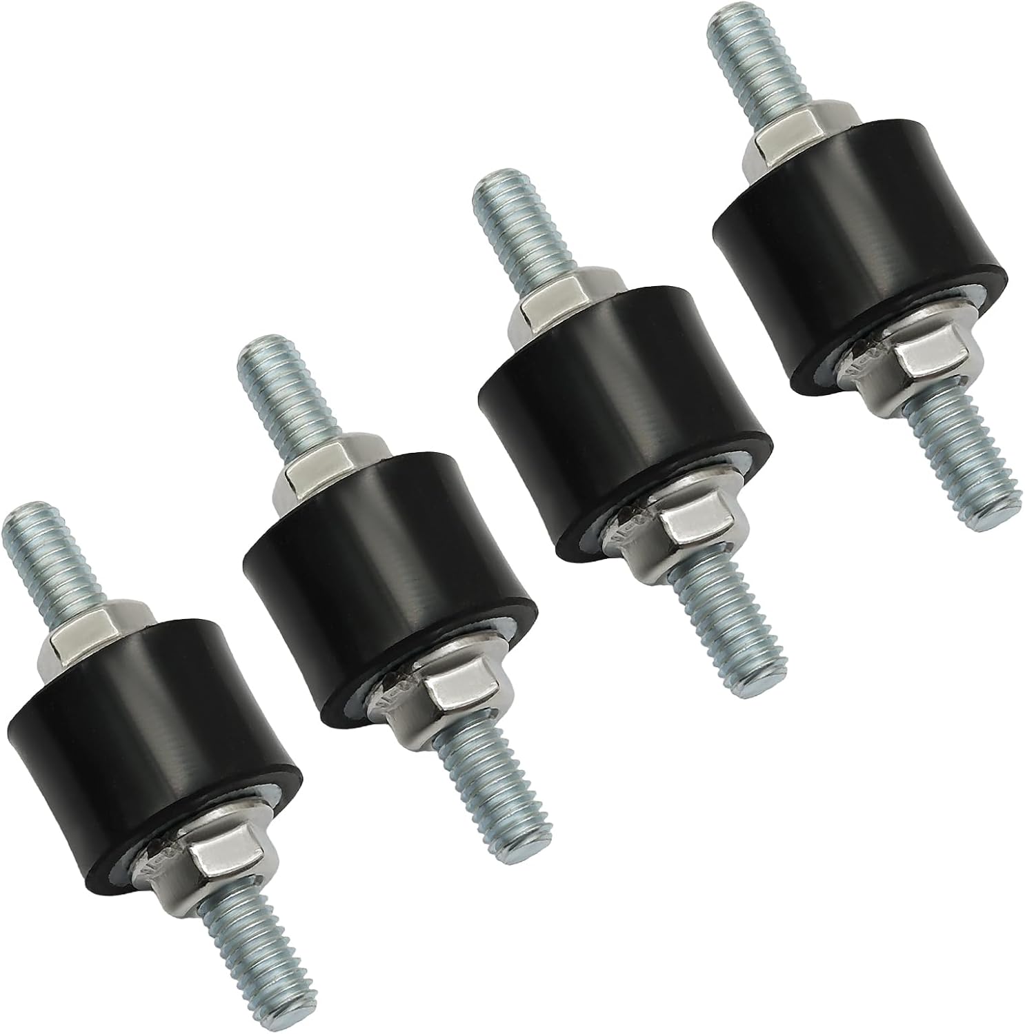 Murtenze 4 Pack Anti-Vibration Rubber Isolator Mounts, M6 20 x 15 mm Shock Absorber Rubber Studs Cylindrical Damping Mounts for Air Compressors/Garage Motor Diesel Engines