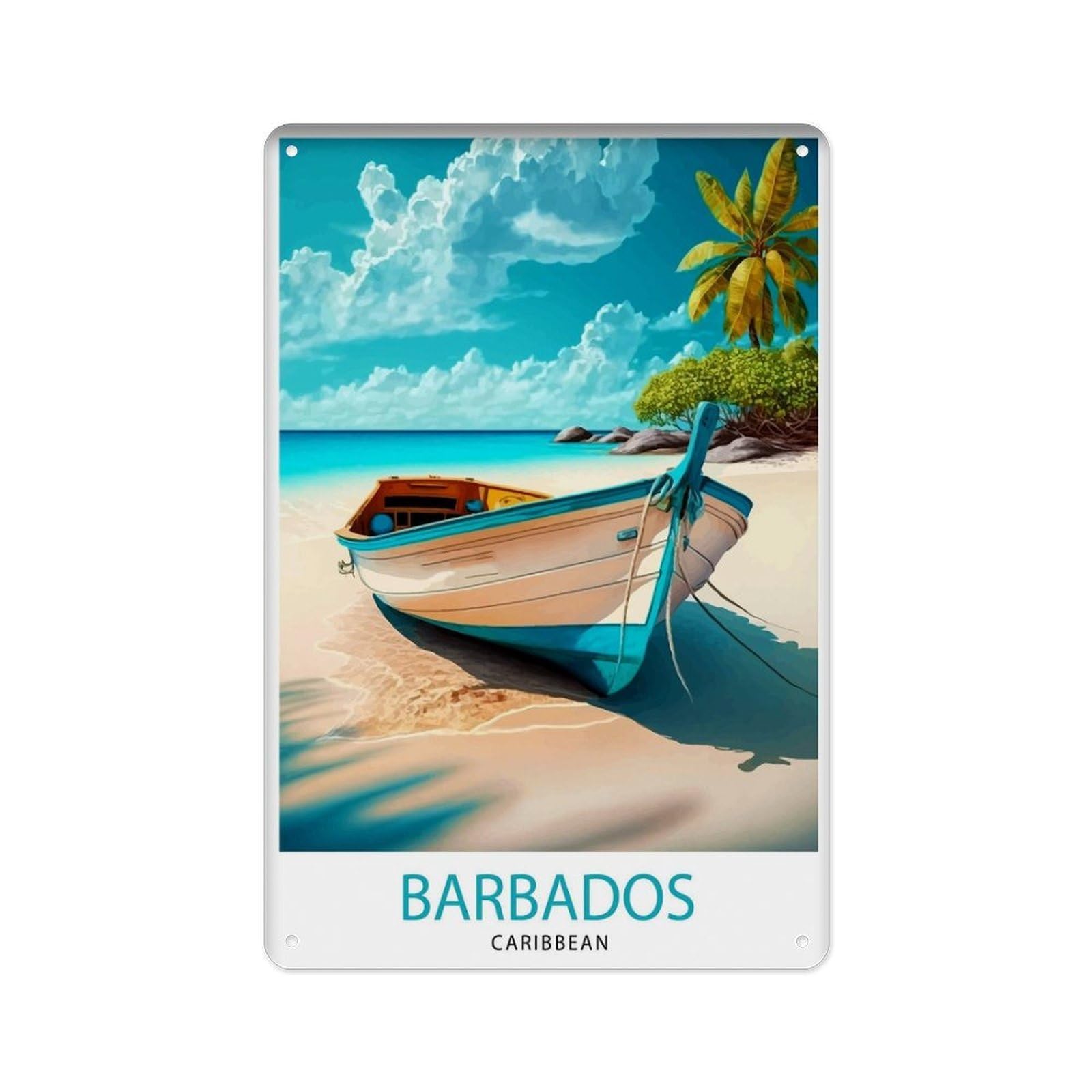 peiyeety Metal Tin Sign Barbados Barbados Poster Barbados Travel Poster Travel Barbados Caribbean Poster Barbados Art Caribbean Style(1) 8 X 12 Inch