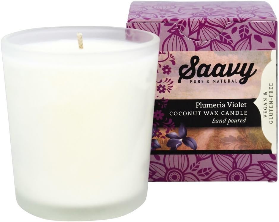 Plumeria Violet Coconut Wax Candle.