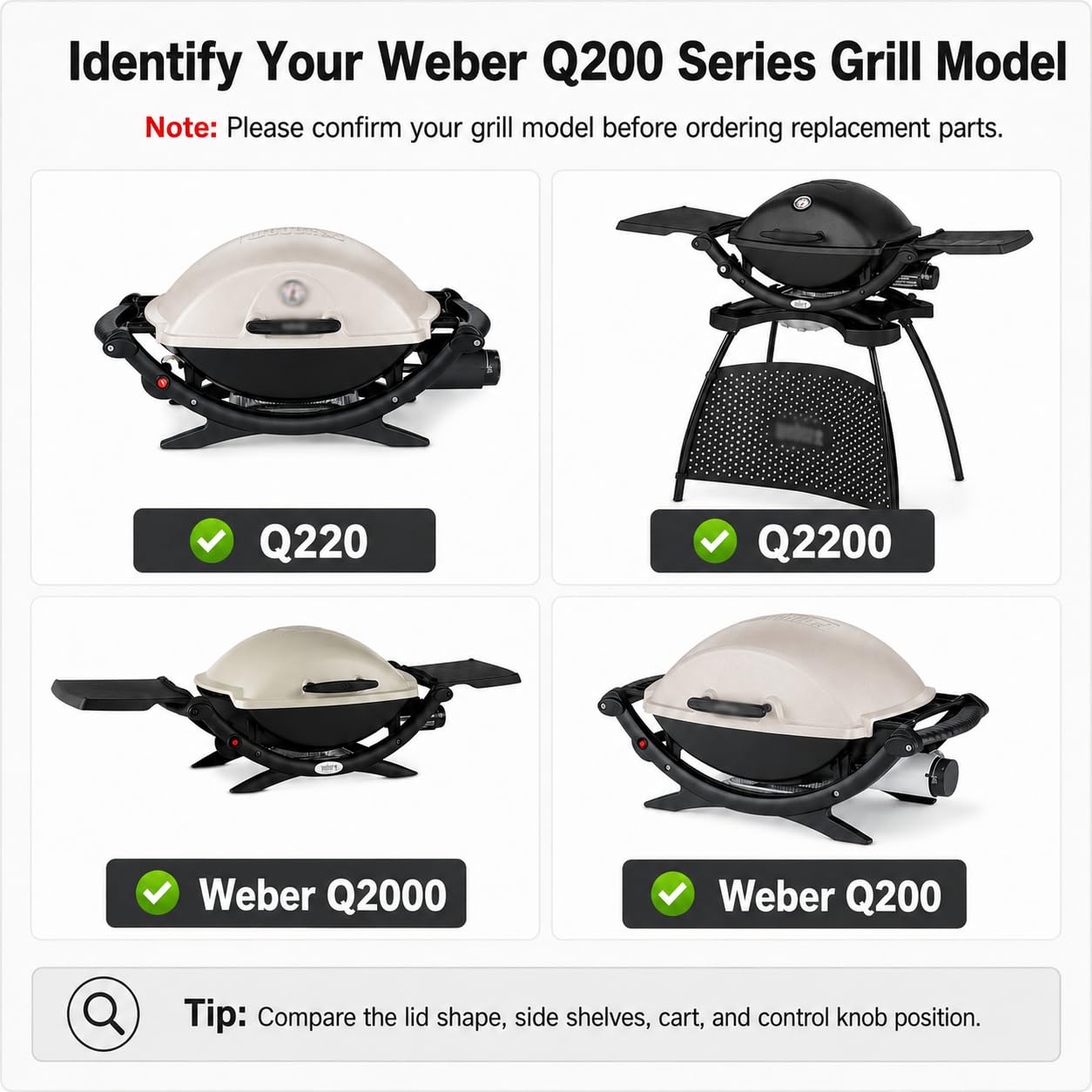 Amazon.com: 41862 Grill Burner for Weber Q200, Q220, Q2000 Q2200