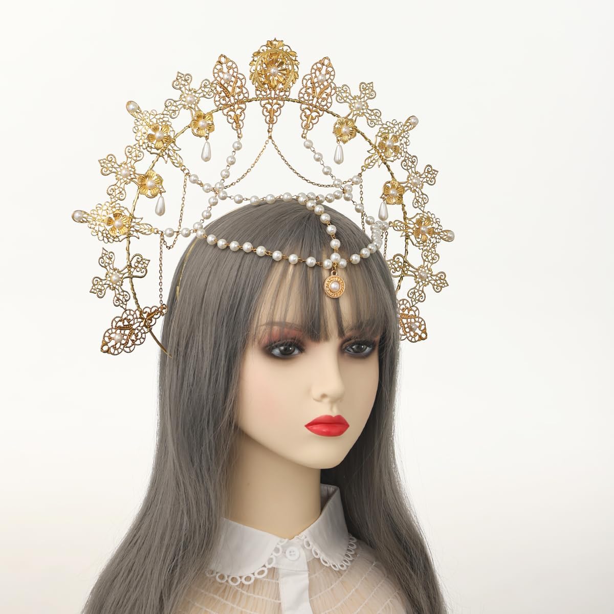 COSDREAMER Halo Crown Mary Goddess Headband Women's Halloween Costume Goddess Headwear (X)