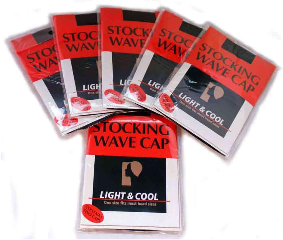 (6 Pack) The Challenger – Stocking Wave Cap #107BK Black