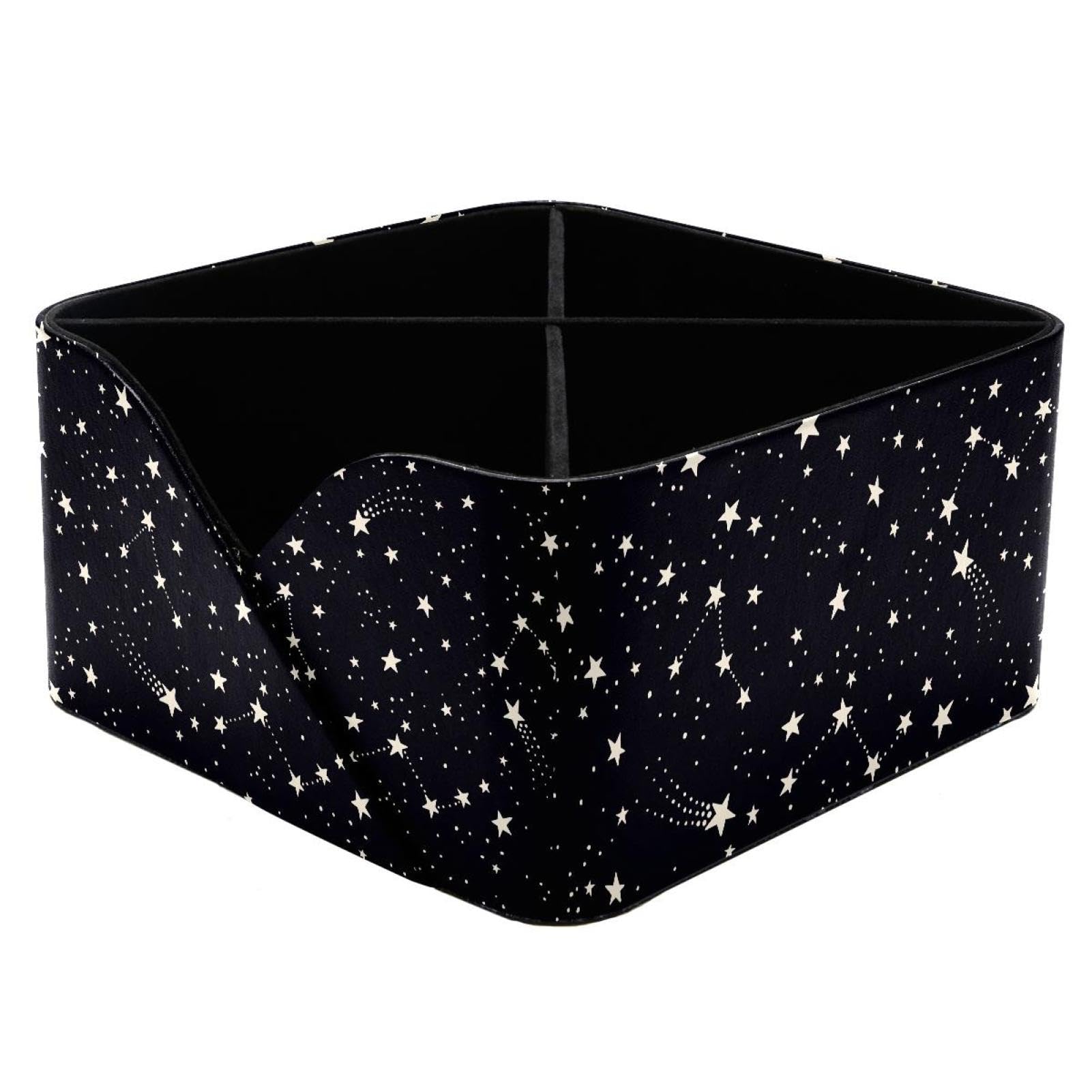 KengjuTesu Constellations and Stars Astronomical Pattern Desktop Organizer Pen Holder, Rectangular Pencil Cup for Office, Study and Makeup Stations