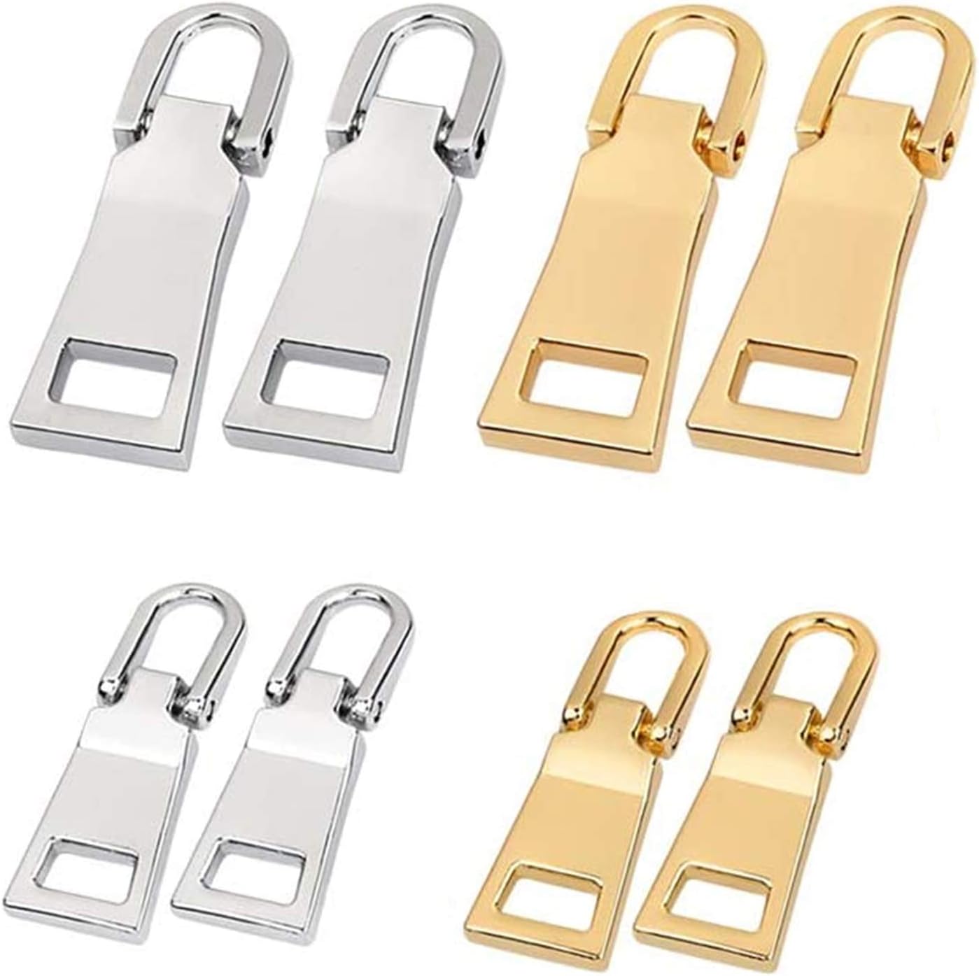 Zipper Pull Replacement,Metal Zipper Handle Mend Fixer Tab Repair for Luggage Suitcase Bag,Backpack,Jacket Bags,Coat Boots (Gold)