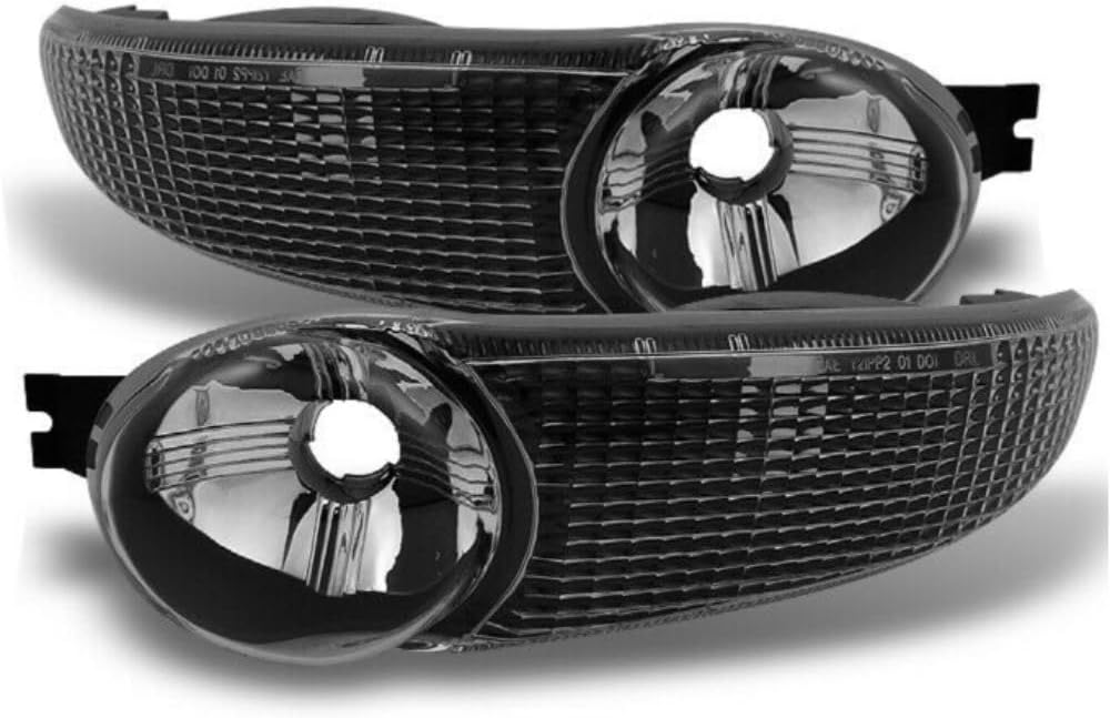 for GMC for Yukon Denali 2001-2006 for Sierra 1500 Denali 2002-2006 for Yukon XL 1500 Denali 2001-2006 Black Bumper Signal Lights LH+ Lamps Left Right Front Clear-Lens 15199555 15199554
