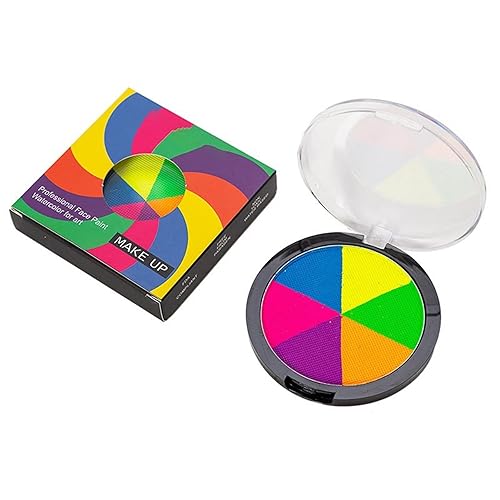 Pigment Neon Makeup Delineador de ojos activado por agua, delineador de ojos que brilla en la oscuridad, pintura facial fácil de aplicar, 6 colores,