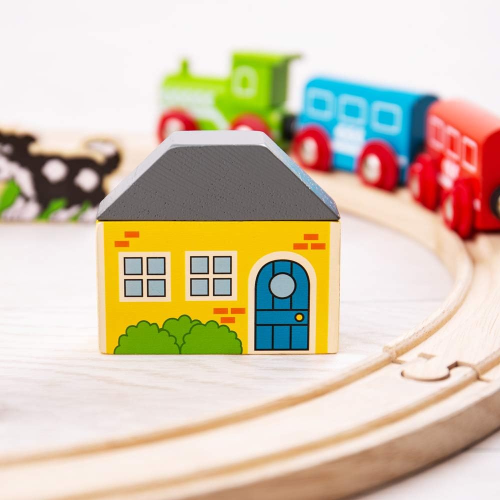 Bigjigs Rail, First Wooden Train Set, Train Gifts for Kids, 20 Piece, Train Set for 3 Year Old Boys, Train Toys for Toddlers