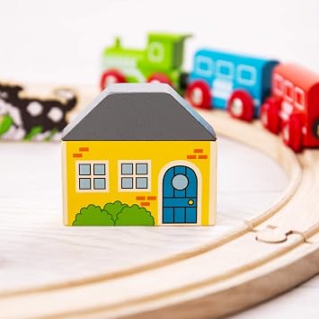 Bigjigs Rail, First Wooden Train Set, Train Gifts for Kids, 20 Piece, Train Set for 3 Year Old Boys, Train Toys for Toddlers