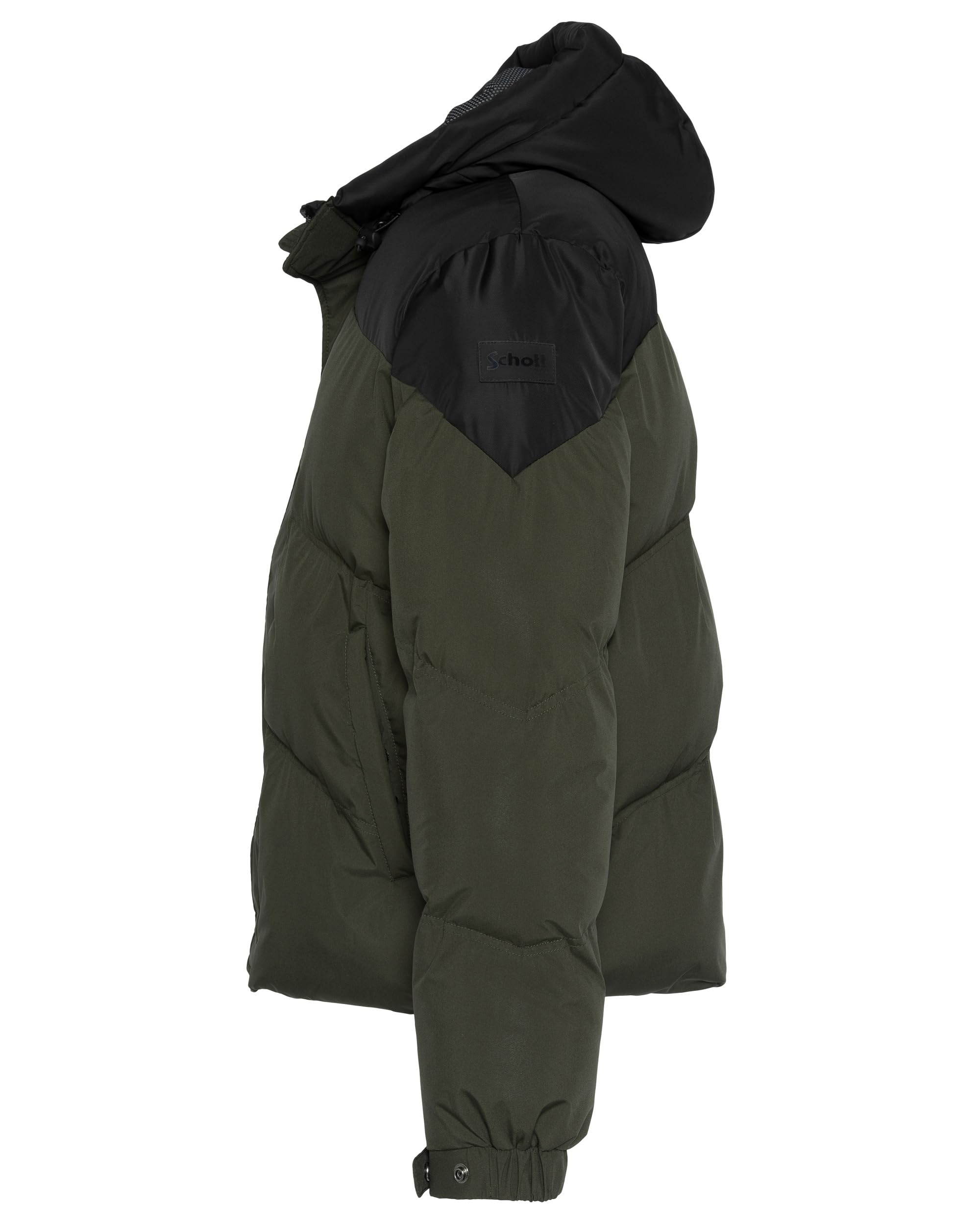 Schott NYC Ethen-Kaki/Noir-m Doudoune, Verde, M Uomo