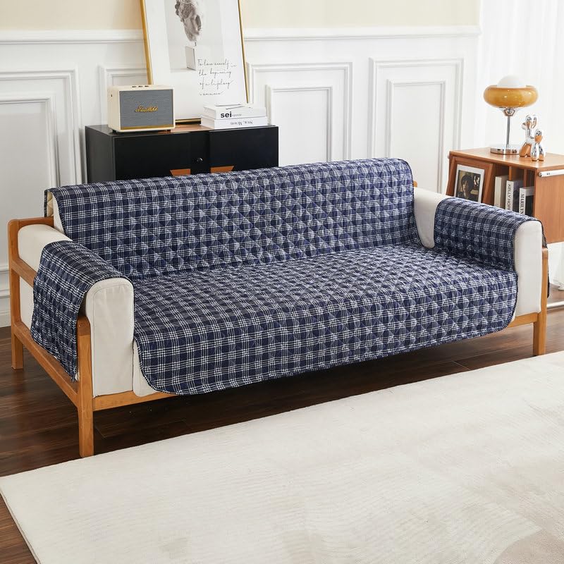 Housse de canapé bleu 1 pièce pour salon moderne | Taille 03