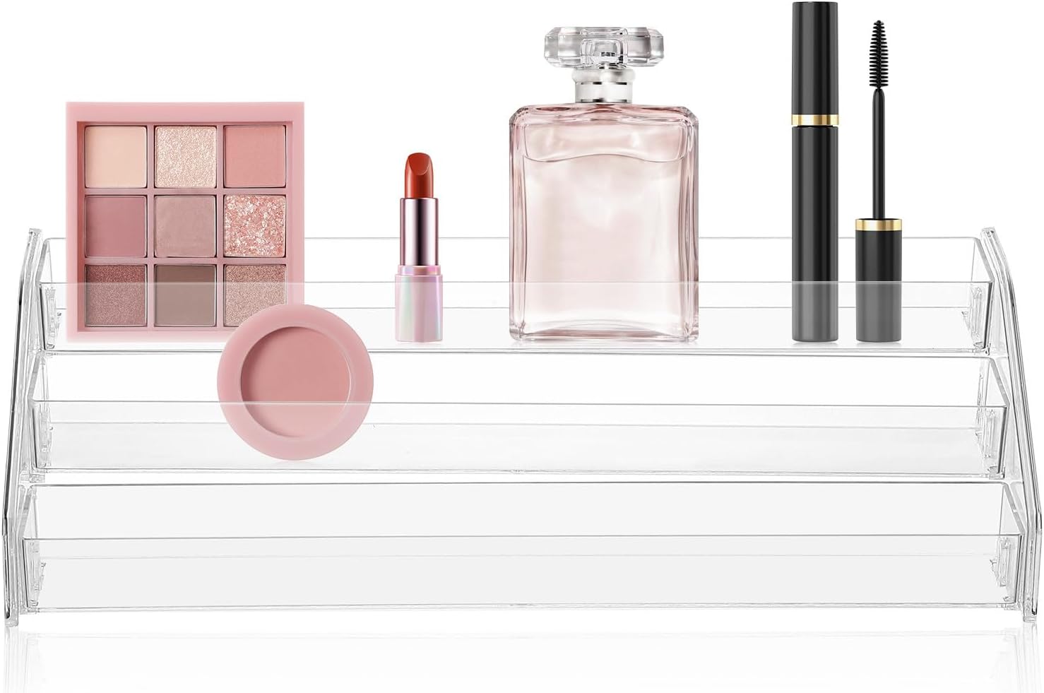 Acrylic Eyeshadow Organizer Multifunctional Vanity Makeup Palette Storage Rack Compartment Design Perfume Nail Polish Organizer