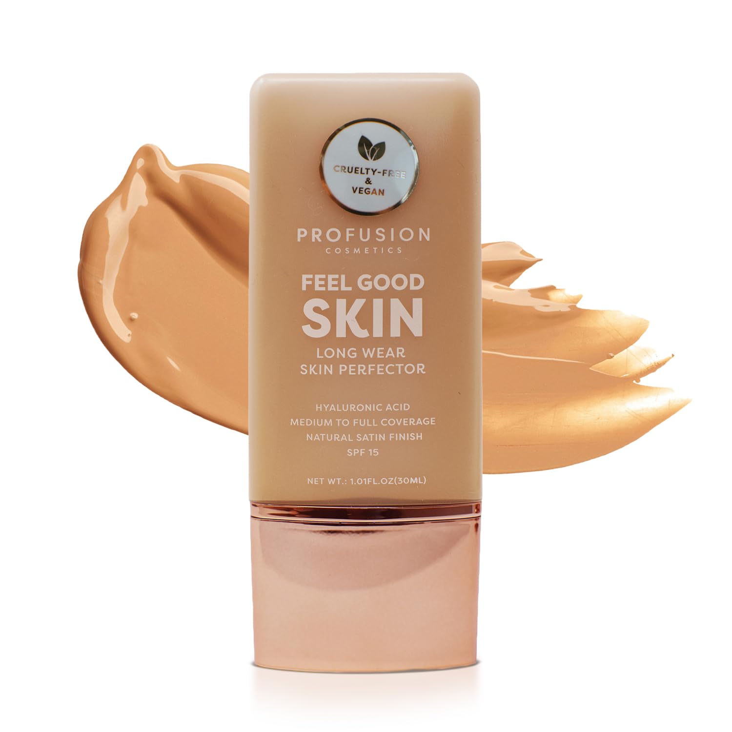 Profusion Cosmetics Lightweight Liquid Foundation for a Flawless and Elegant Radiance, Breathable Makeup that Improves Uneven Skin Tone, Vegan & Cruelty-Free - Tan 1