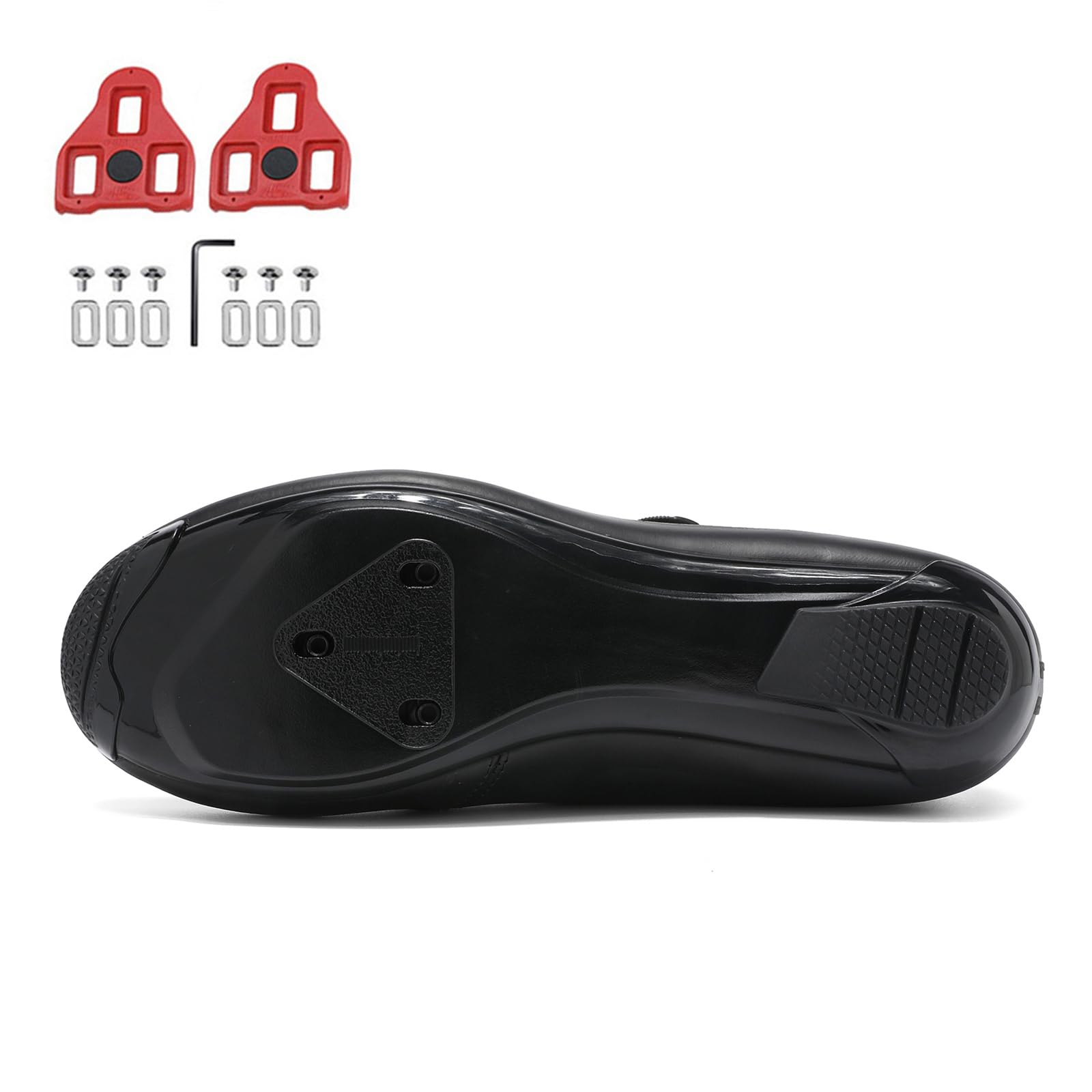 JiuQing Uniseksowe buty rowerowe Buty szosowe kompatybilne z Peloton Indoor Outdoor z blokami Delta,Black,44 EU