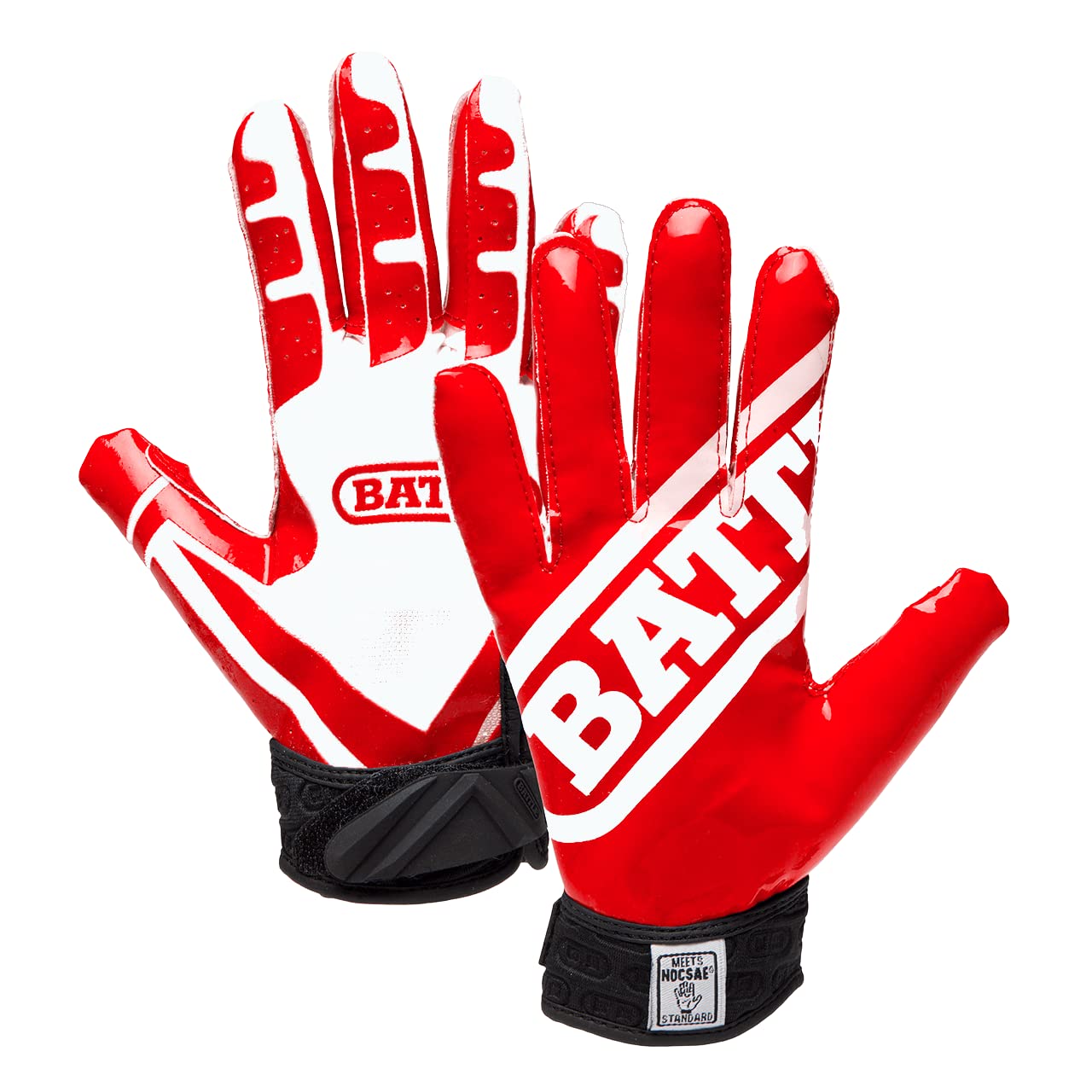 Battle Football Glove, Red/White, Youth Small