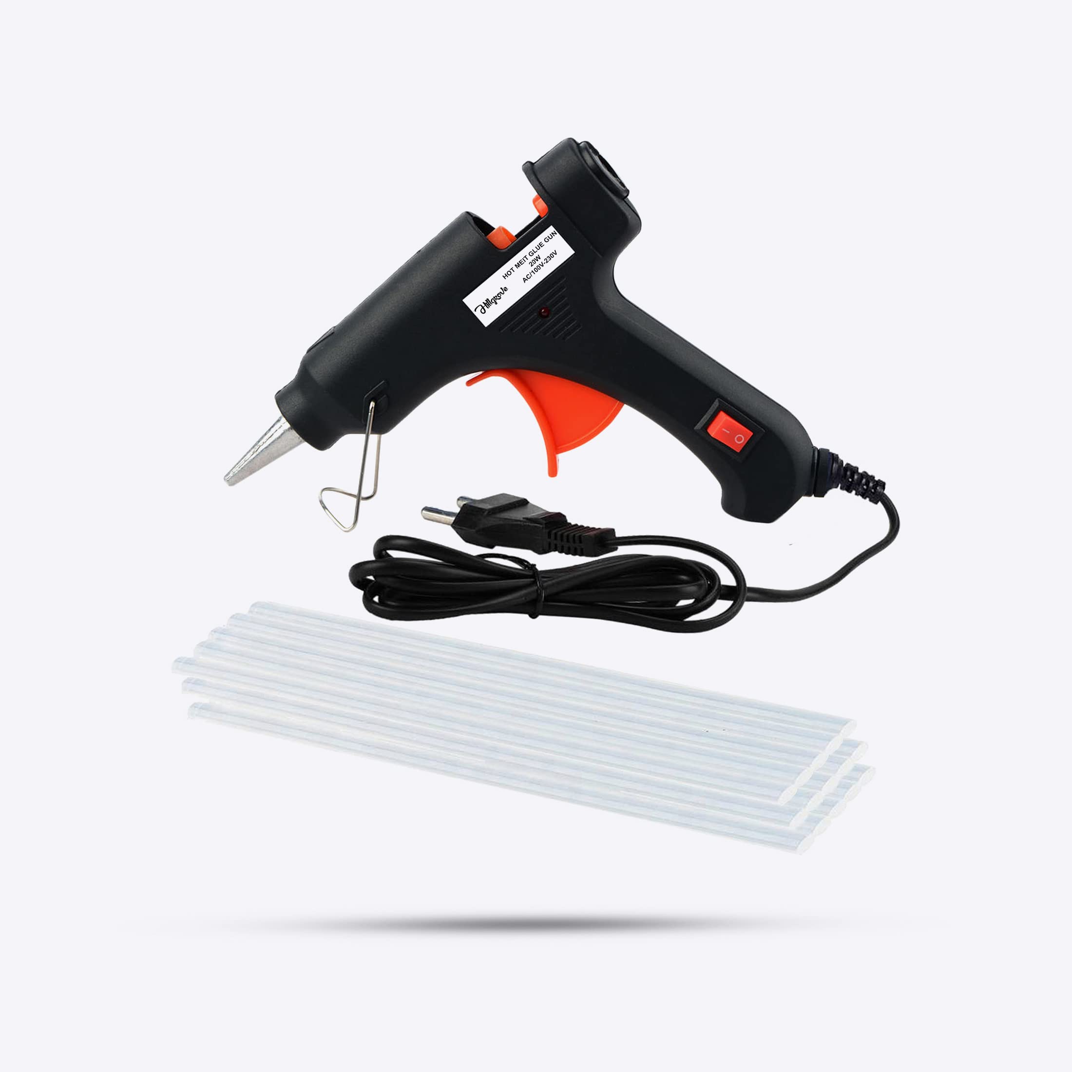 Hillgrove Electric Mini 20 Watt Black Small Hot Gum Glue Gun With 15 Pcs Hot Melt Glue Stick for Craft, Art, Decoration Work Standard Temperature Corded Glue Gun (7 mm) (B09SKTYWN2) Amazon Price History, Amazon Price Tracker