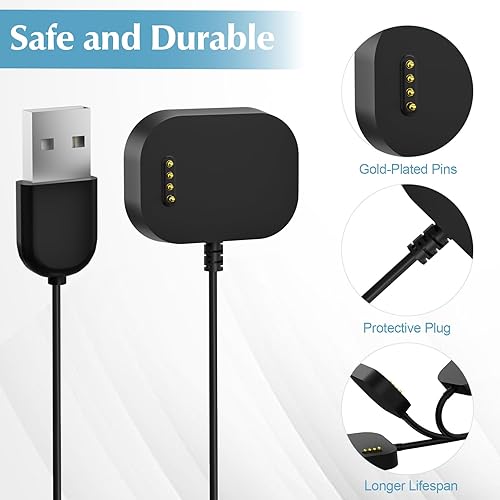 Miniatura 3 de Kuaguozhe Paquete de 2 cargadores compatibles con Syncup Kids Watch, cable de carga de 3.3 pies para reloj T Mobile Sync Up para niños, color blanco