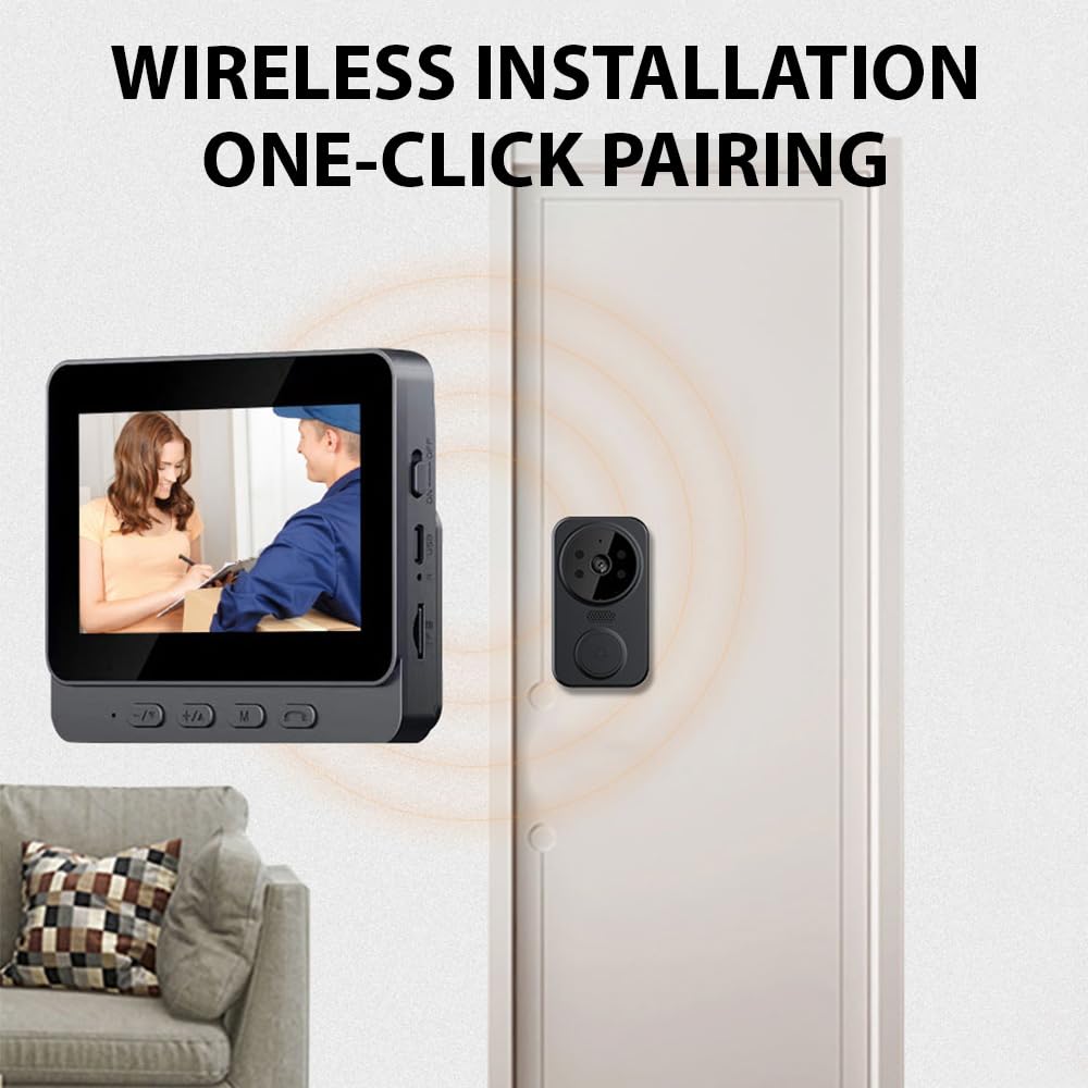 Splenssy 4.3 Inch IPS Screen 2.4G Wireless Visual Intercom Doorbell with Screen - Image 2