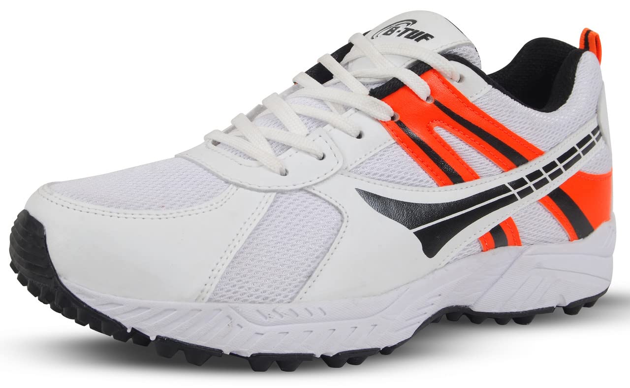 Cruze Cricket Shoes/Rubber Studs Spikes Sports for Men Boys Unisex Kids|Lightweight and Durable | Stylish Sports Shoes | (Yellow/Red/Orangr/Green)-image-46