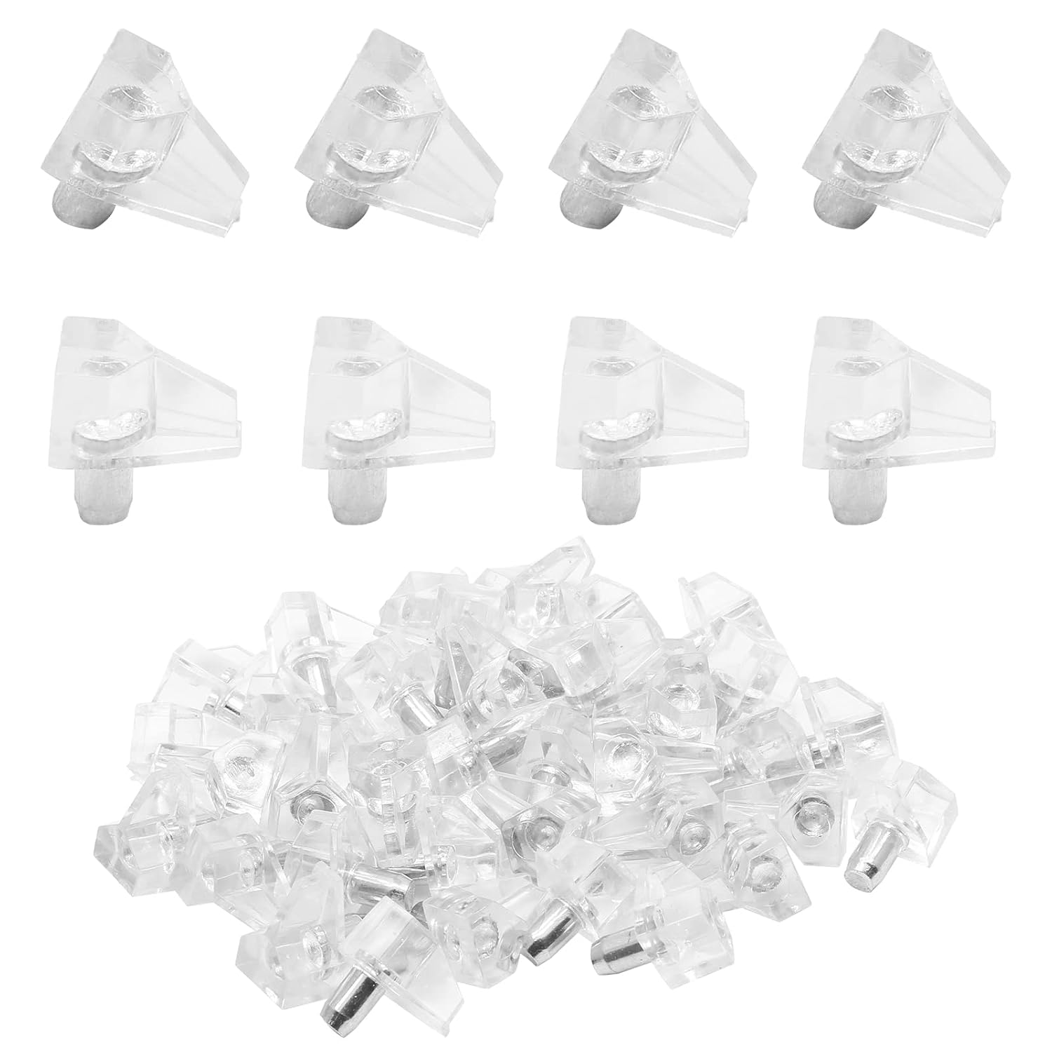 Piutouyar 100PCS Plastic Shelf Pins 5 mm Clear Shelf Support Pegs