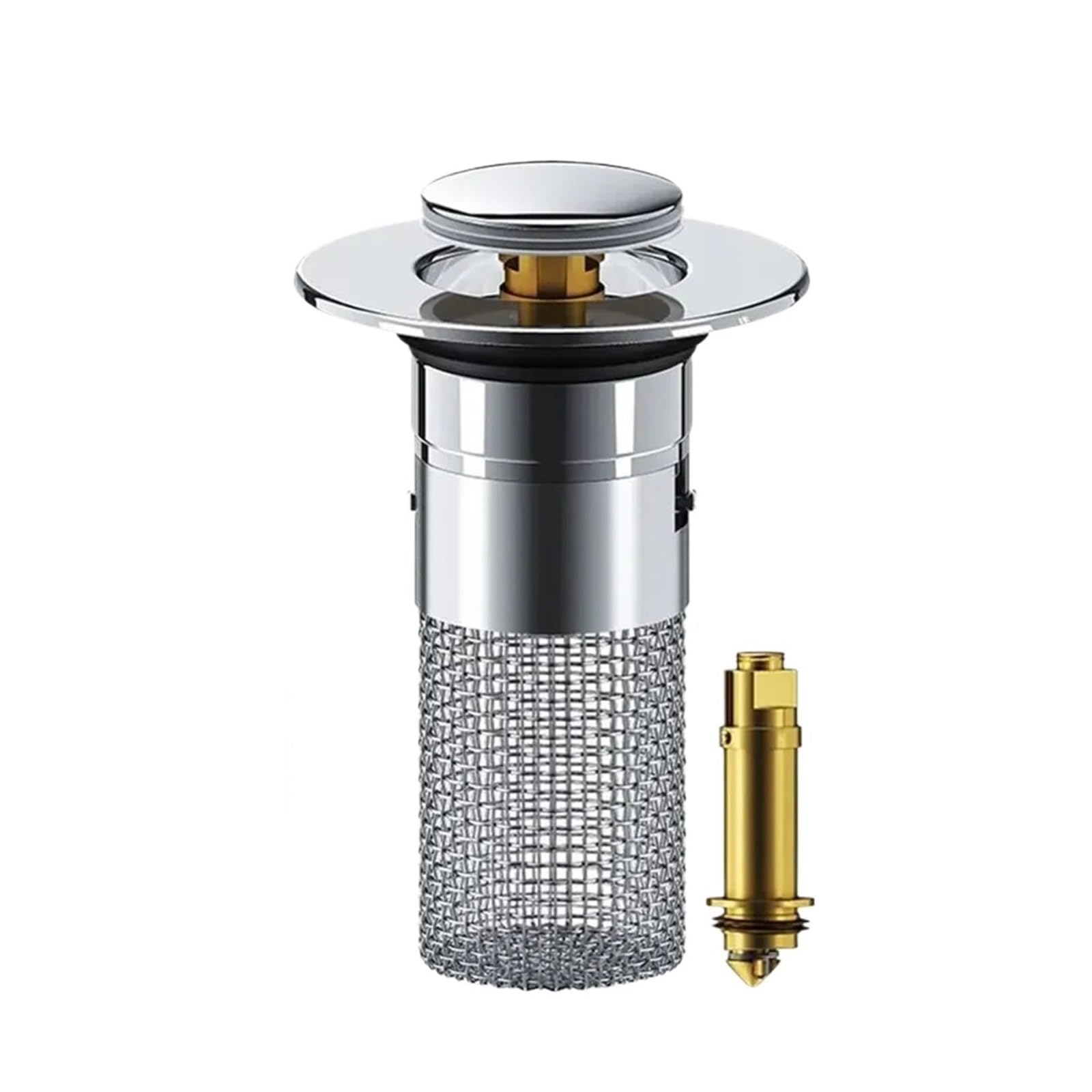2PCS Washbasin Leak Plug Stainless Steel Odor Proof Bouncing Core Press Type Sink Drain Universal Accessory For For Kitchen(Size 2)