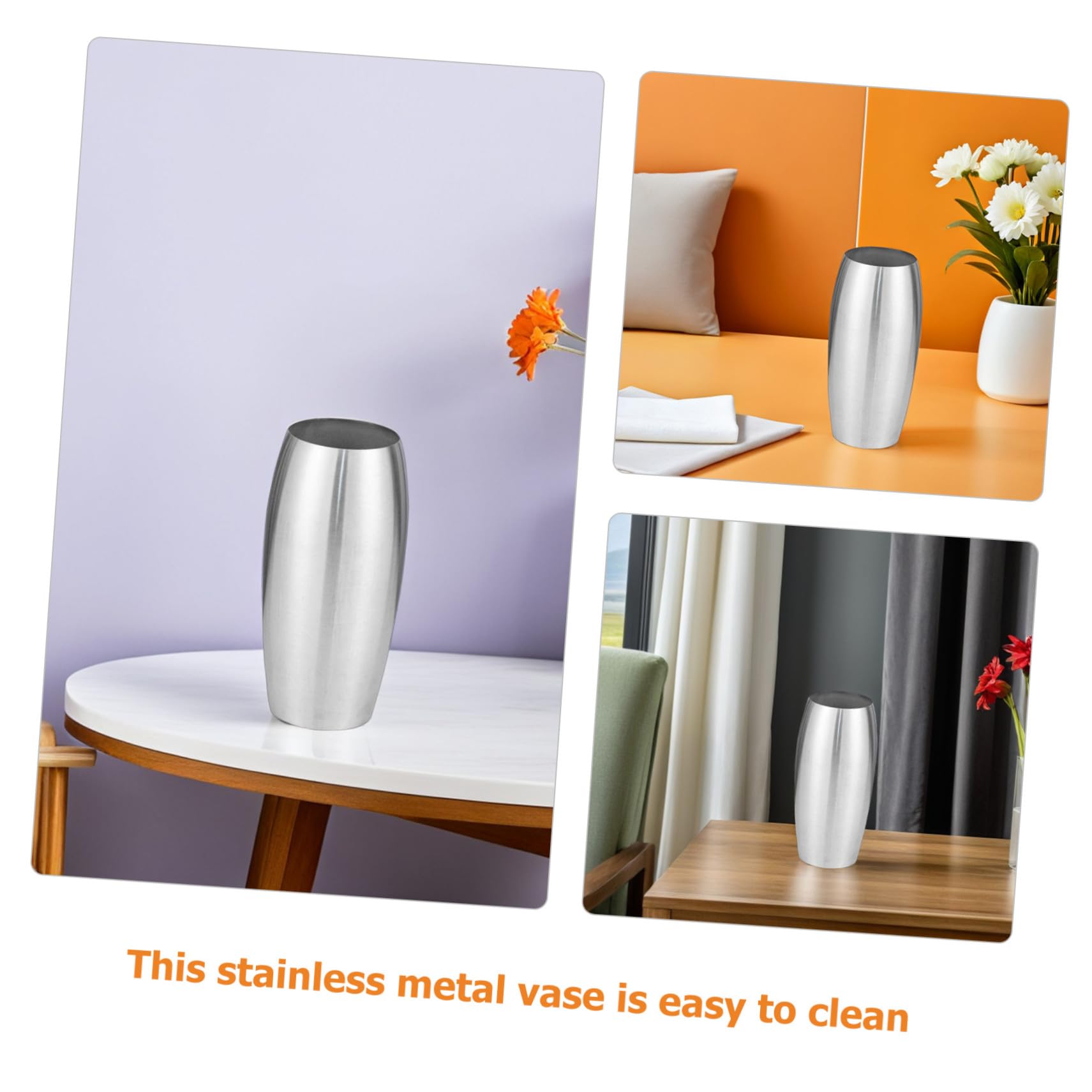 Vaso da Tavolo in Acciaio Inossidabile Moderno per Decorazioni Casa e Matrimoni Portafiori in Metallo per Centrotavola e Allestimenti Floreali per Eventi e Feste Facile da Pulire e