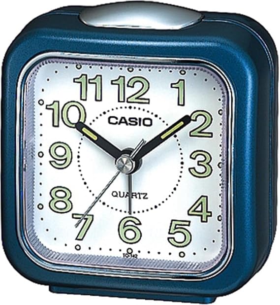 Casio TQ-142-2DF Table Clock, Blue, Standard