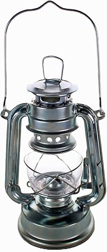 Miniatura 2 de Linterna de petróleo de queroseno de huracán plateado luz colgante de emergencialámpara - 8 pulgadas (4)