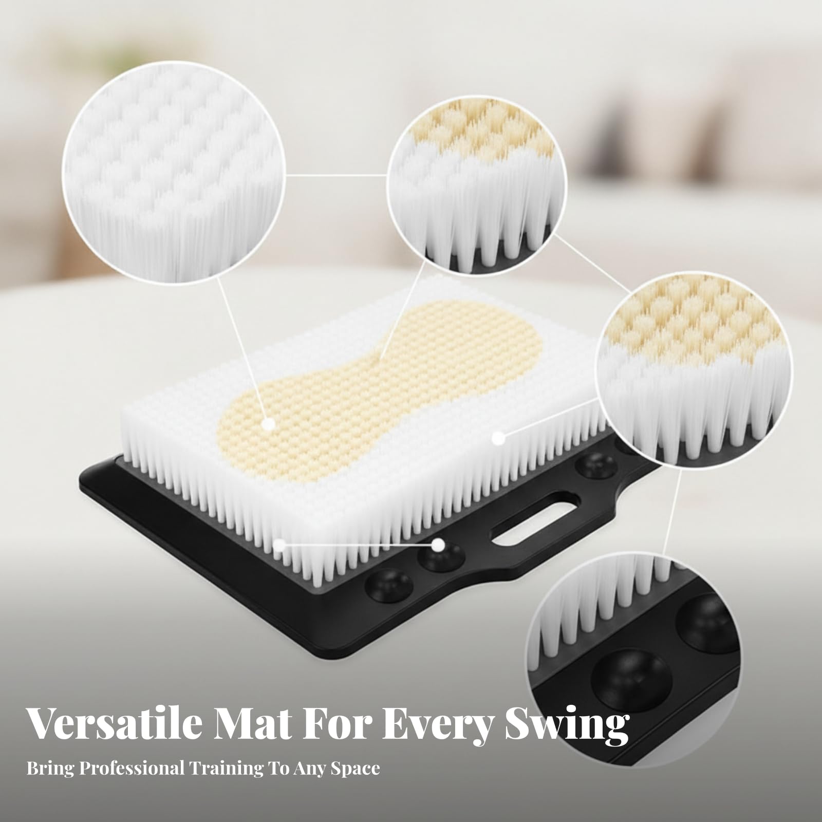 Entrenador de Swing de Golf Alfombra de Entrenamiento de Bunker Base Rectangular Cepillos Sintéticos Portabilidad Adecuada para Práctica en Casa y Exteriores