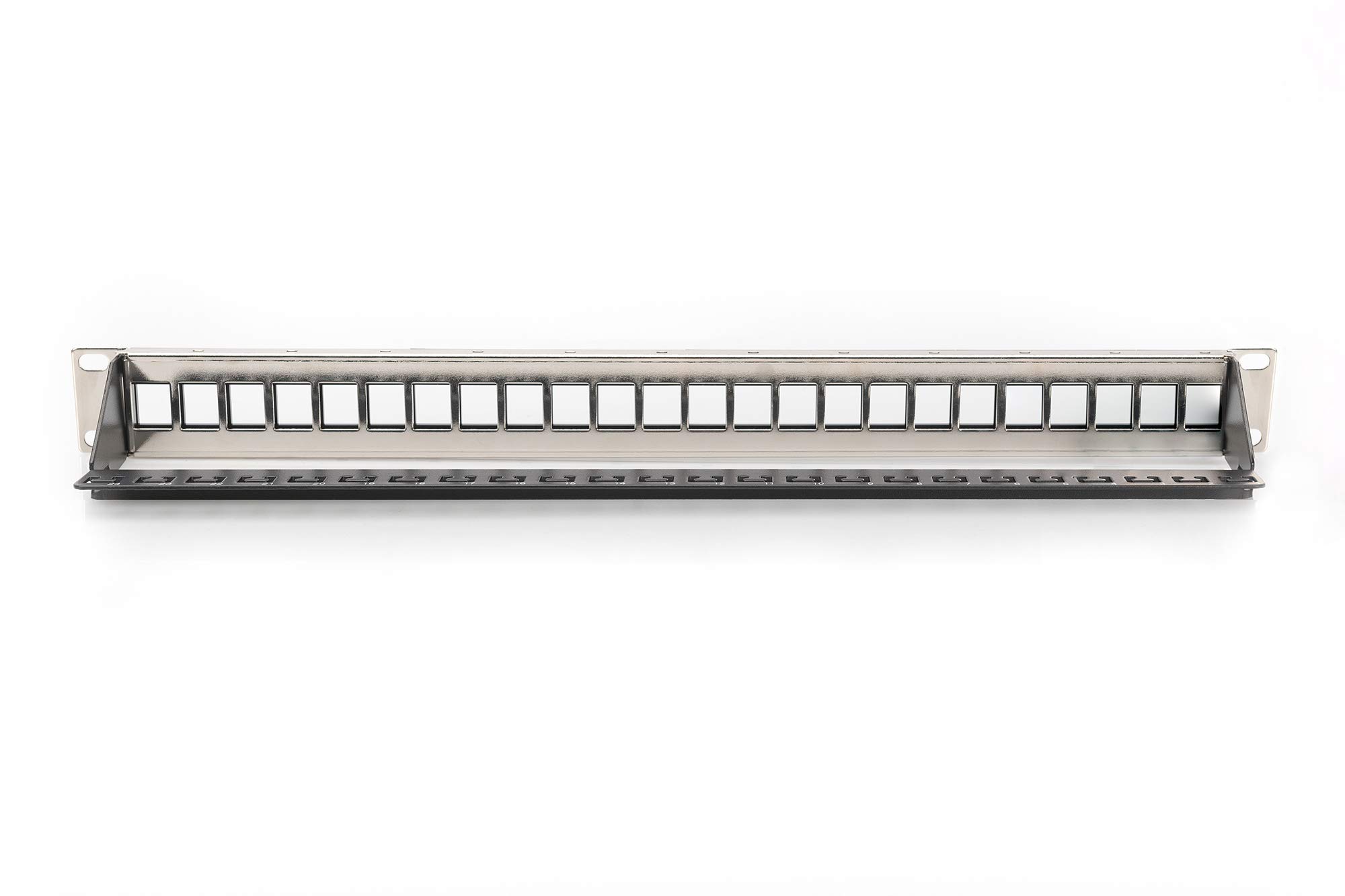 DIGITUS Set: Panel de interconexión - Modular - 19 Pulgadas - 24 Puertos - apantallado - Montaje en Bastidor 1U - Negro - con módulo Keystone 24x Cat6A