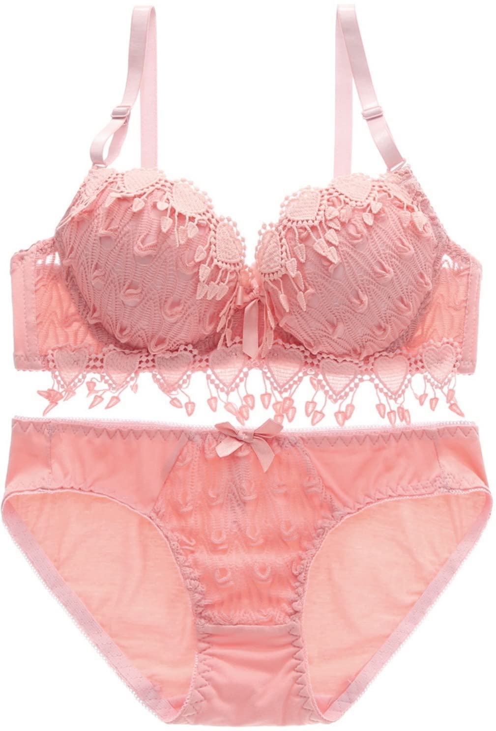 Women Babydoll Lingerie Set | Women's Padded Underwired Lace Bra & Lace Bikini Set (Model - RUBBY011_O_32_Q10) Orange-image-7