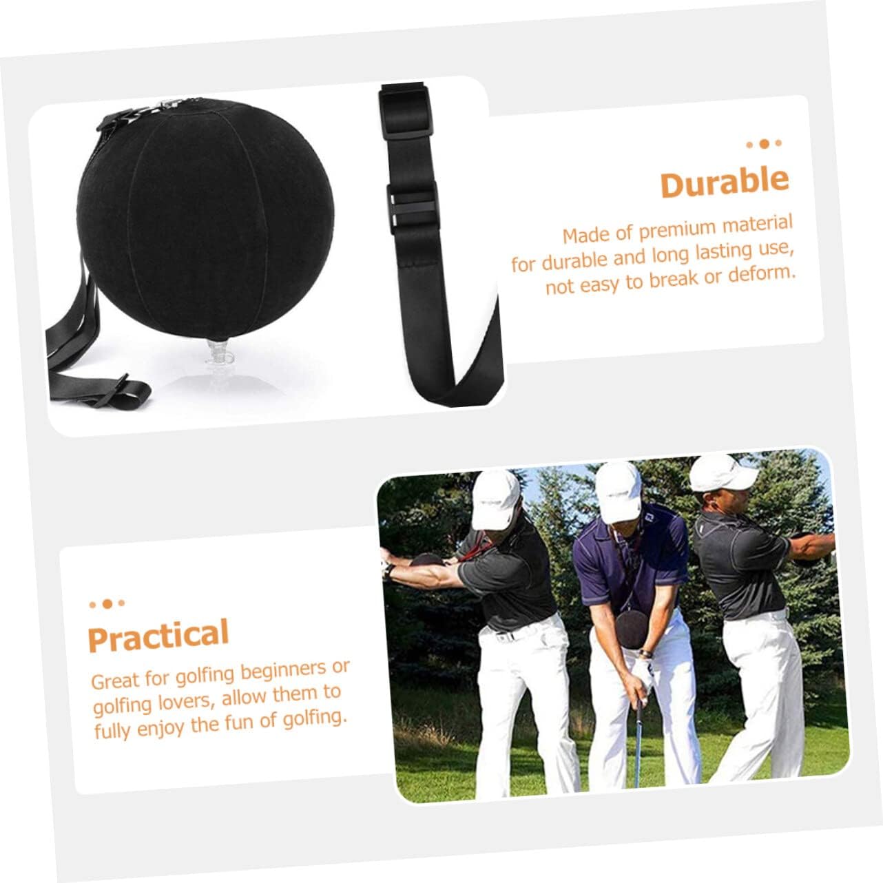 2pcs Corrective Golf Ball Devices Golfballs Utensil Swing Trainer Training Equipment Golfing Posture
