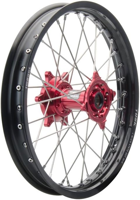 Tusk Impact Complete Wheel - Rear 19 x 2.15 Black Rim/Silver Spoke/Red Hub Compatible with Honda CRF450R 2002-2012/CRF250R 2004-2013