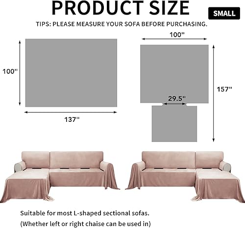 Miniatura 5 de Easy-Going Fundas de terciopelo para sofá modular de lujo para sala de estar, funda de sofá para sofá en forma de L, fundas de sofá de dos piezas