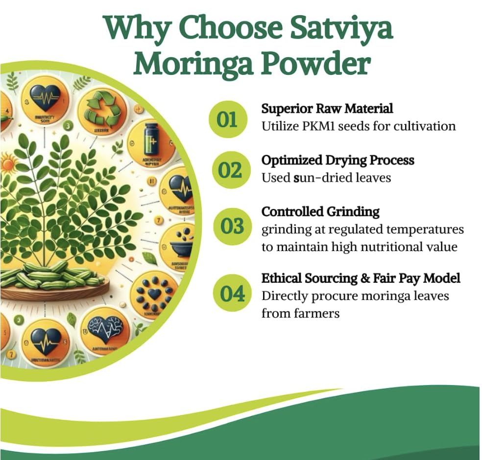 Image of Moringa Powder Organic India 1Kg, Pure Natural Moringa Leaves powder, Ayurvedic Superfood for Naturally Boost Energy Levels, Immunity, Boost Energy Level & Digestion