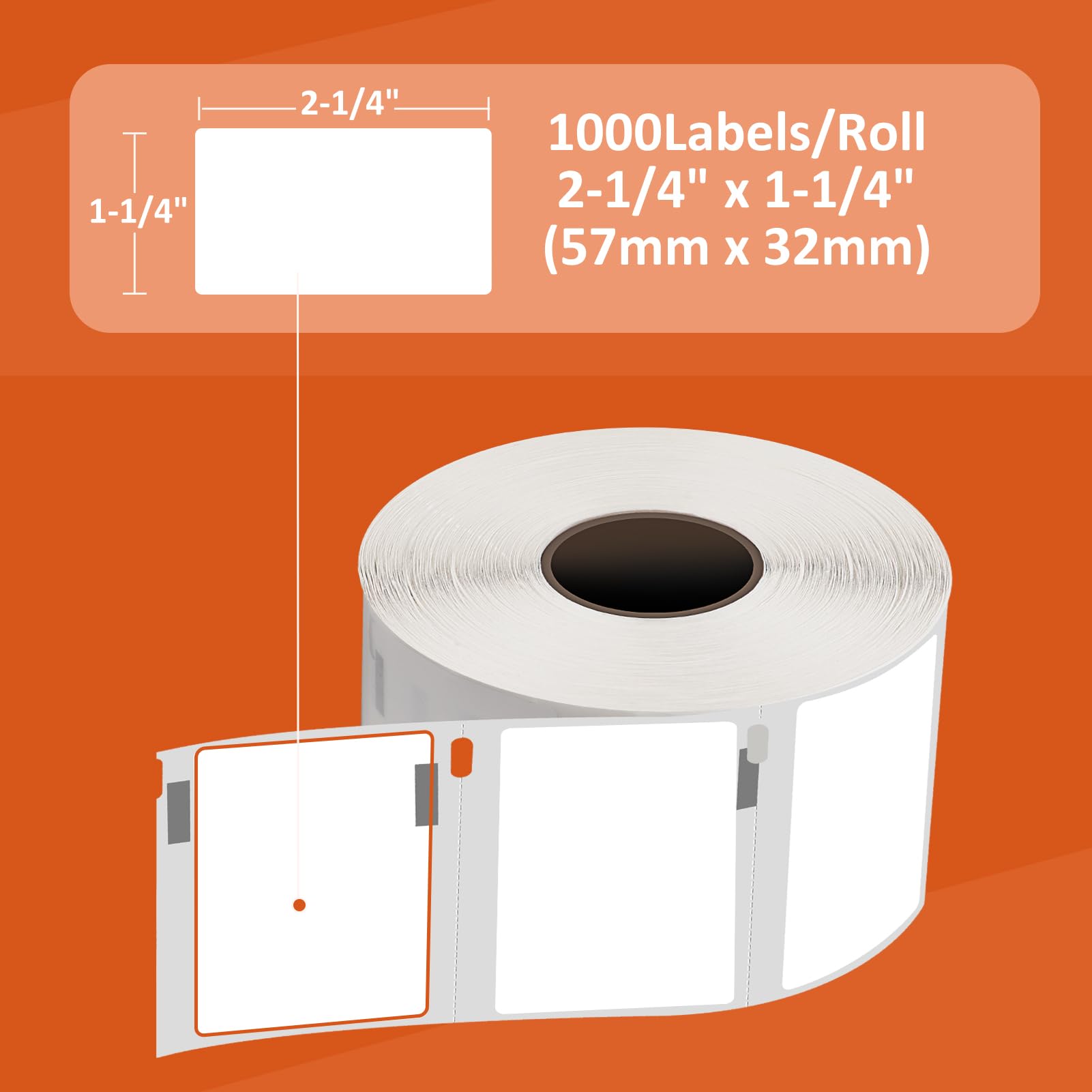 LEYF Dymo Labels For Labelwriter 11354-10 Roll Pack Labels X 1000 Labels Per Roll = 10000 Labels, Self-Adhesive, Compatible With Dymo Labelwriter & Seiko Label Printers, 57 X 32 Mm, 10X11354 - View #2