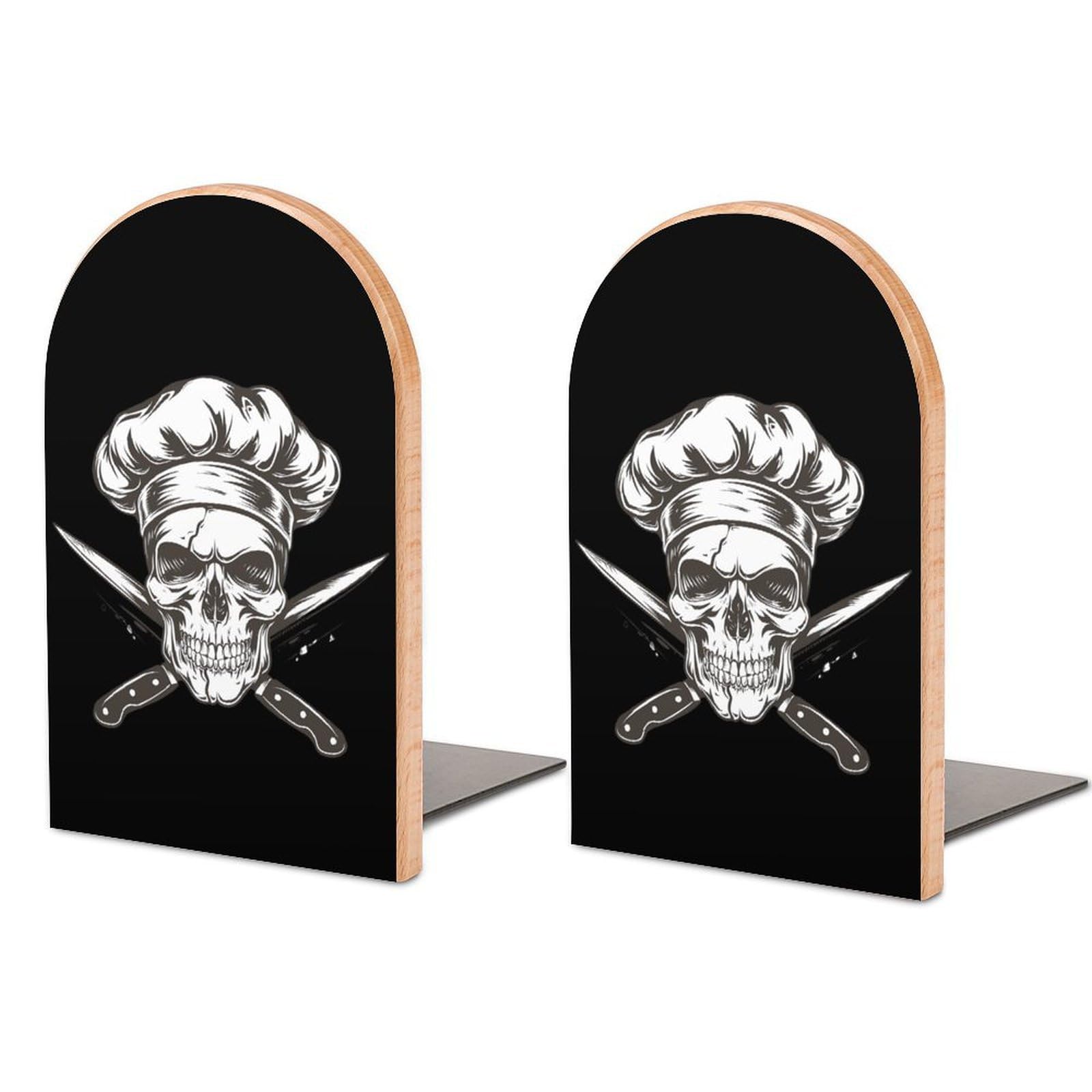 Nclqvjxzkhw Style Skull Chef Gangster Book Ends For Shelves Bookends Bookshelf Holder Stand Books Stopper Home Office Decor